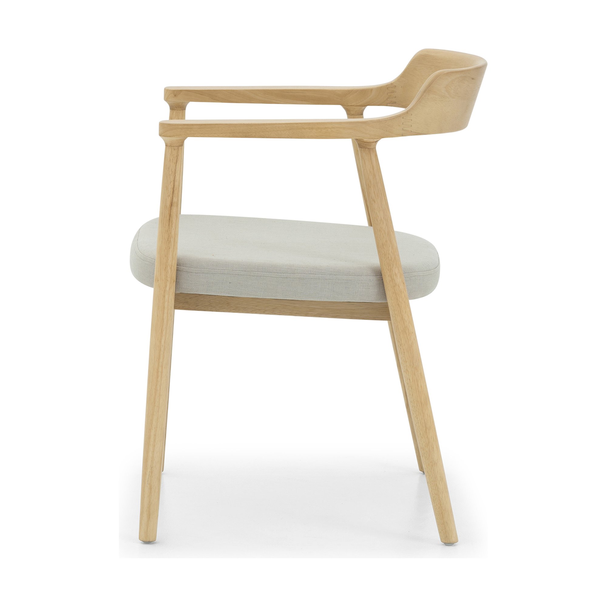 Silla de Comedor Verona con Brazos, con Estructura de Rubberwood Natural y Tela Diego Mineral - image 7