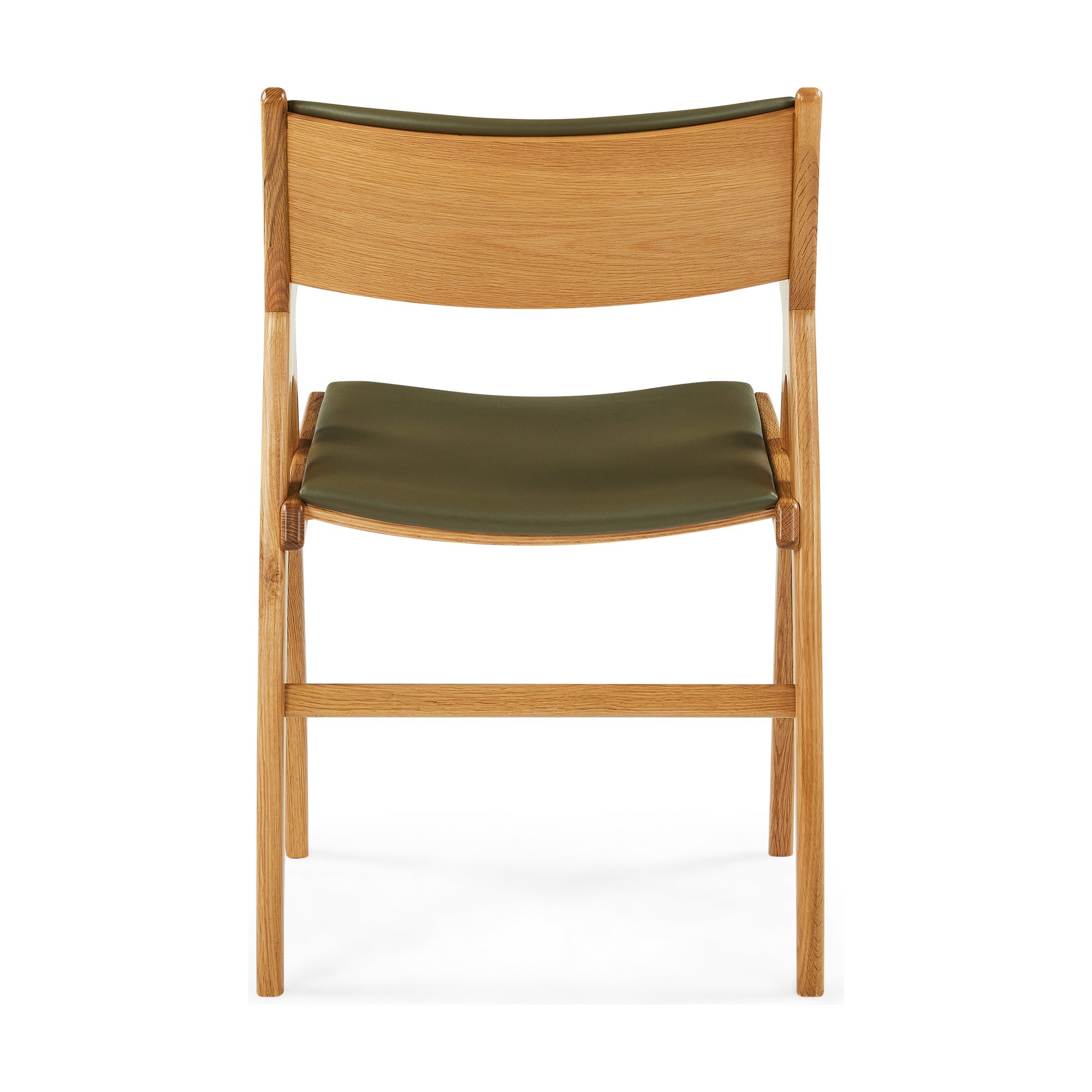 X-Ray Arm Chair with Oak Frame and Olive Green Leather - image 4