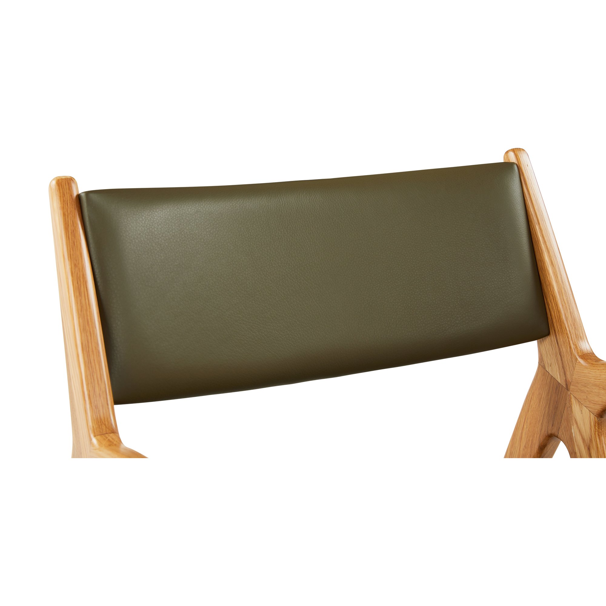X-Ray Arm Chair with Oak Frame and Olive Green Leather - image 5