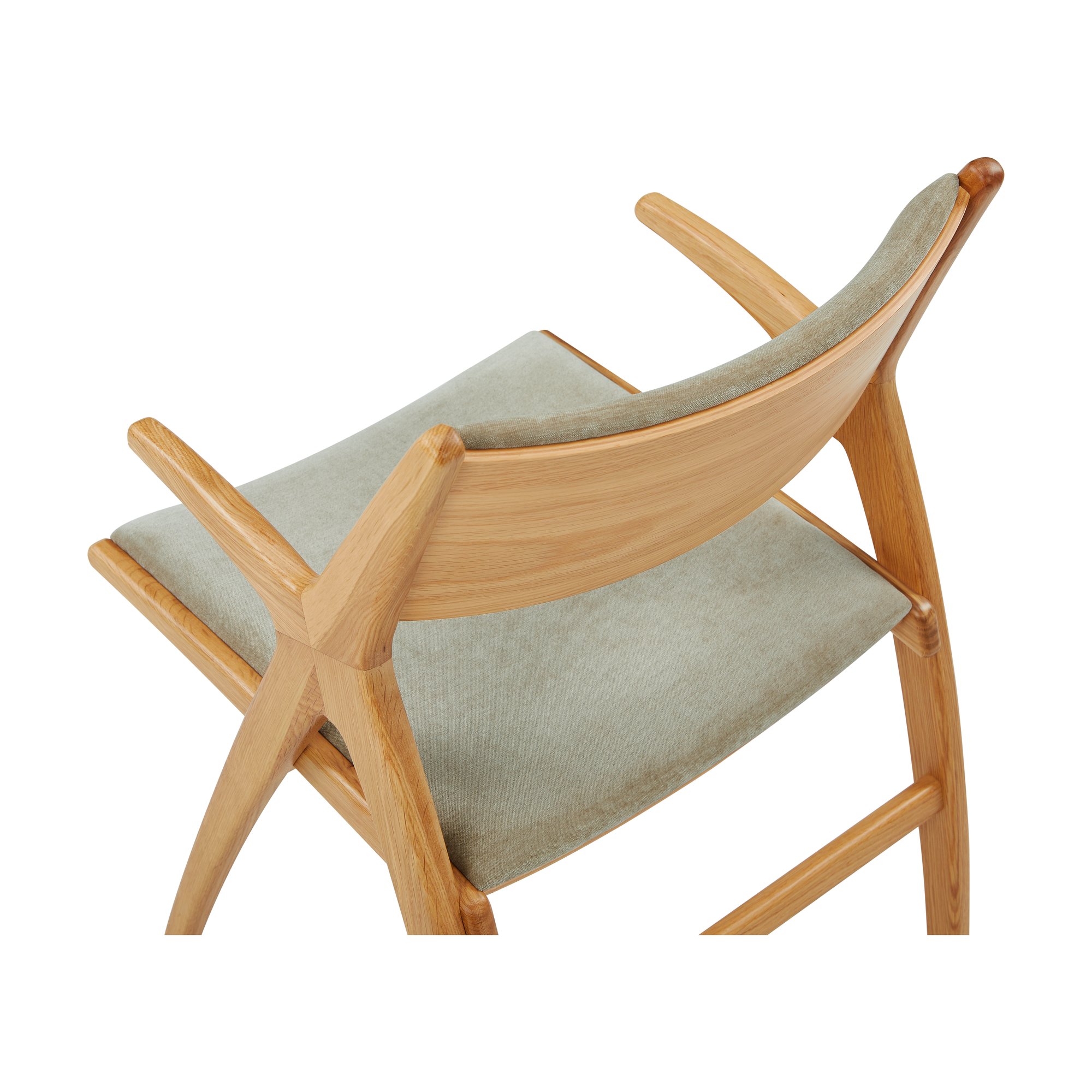 Silla de Comedor X-Ray con Brazos, con Estructura de Roble y Tela Moss Latte - image 12