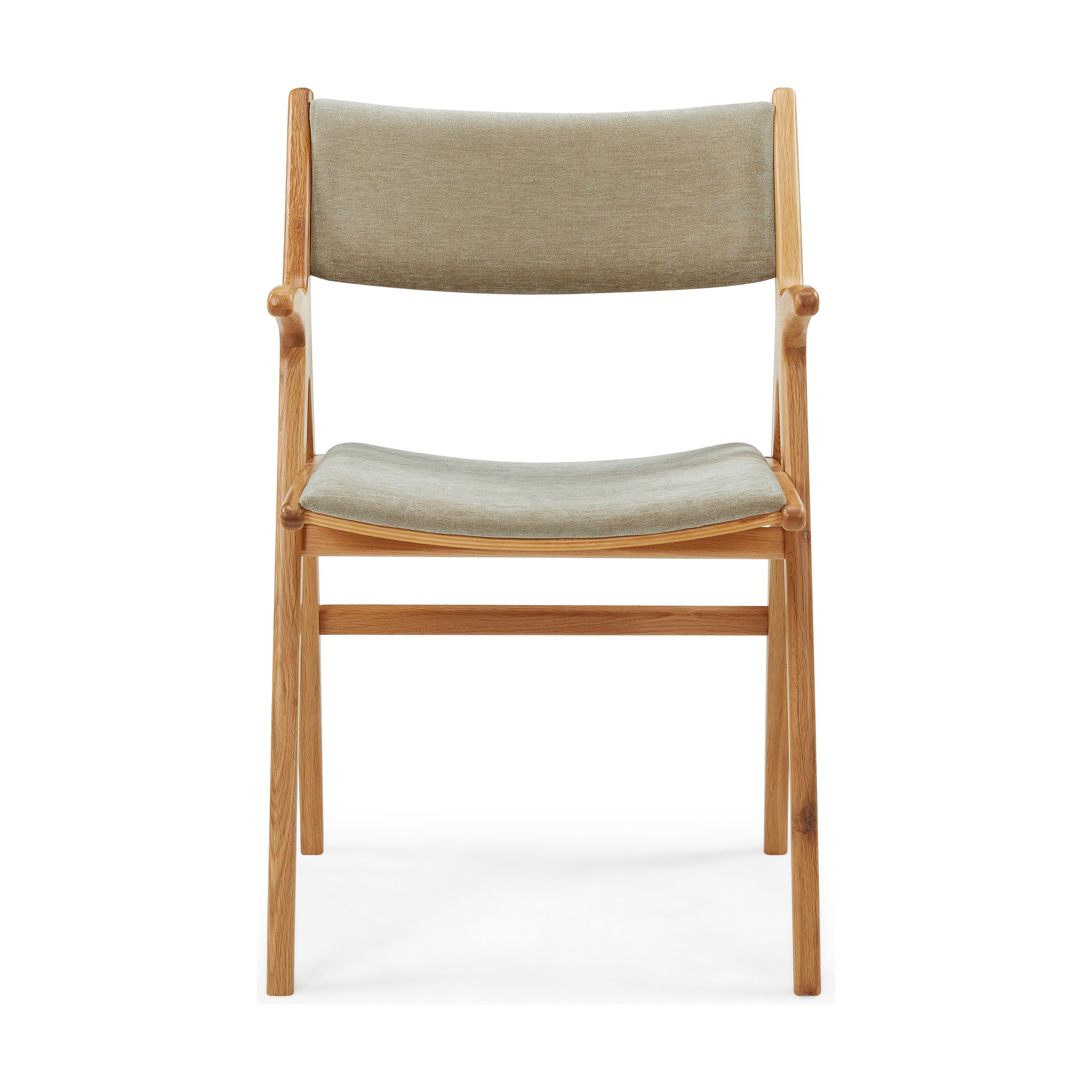 Silla de Comedor X-Ray con Brazos, con Estructura de Roble y Tela Moss Latte - image 2
