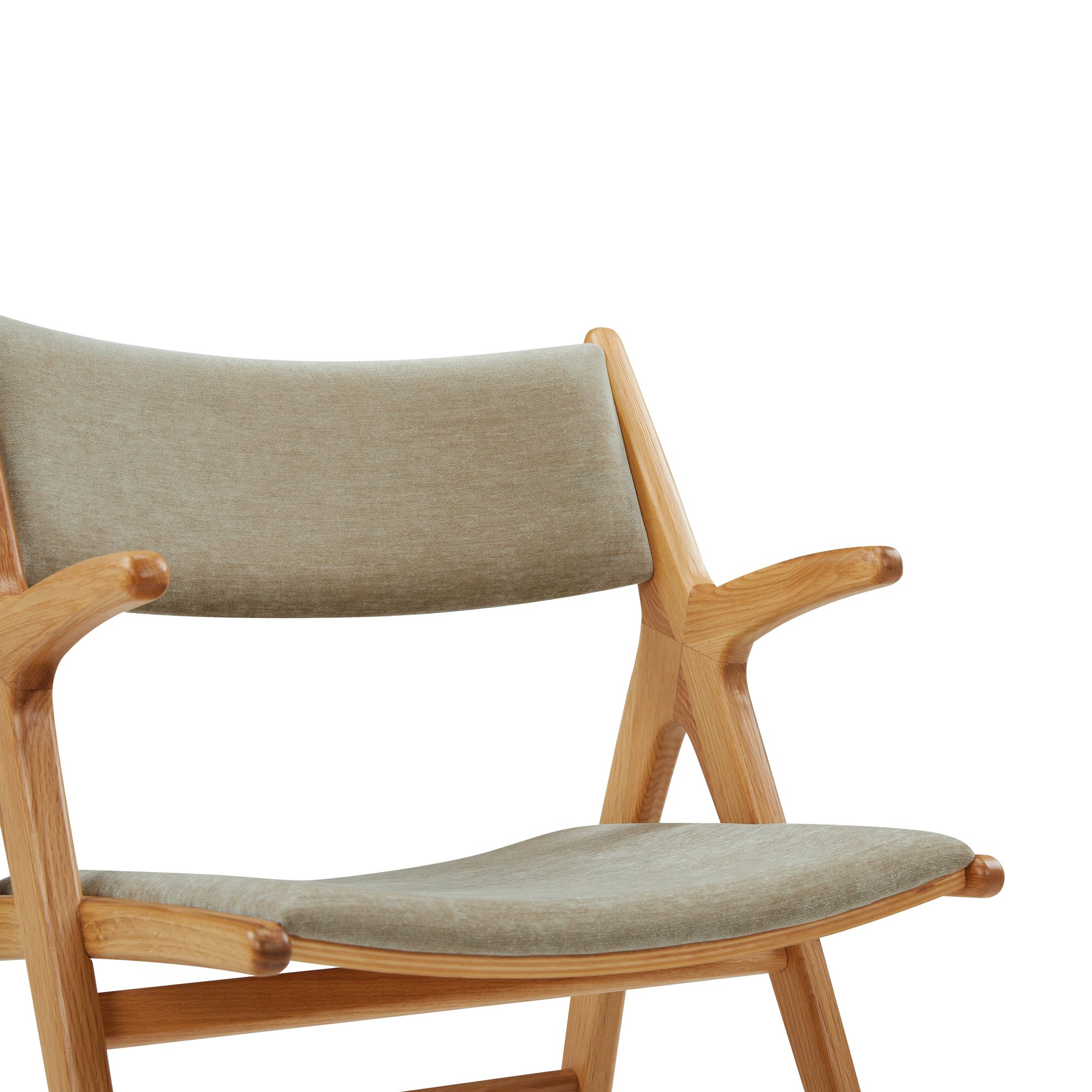 Silla de Comedor X-Ray con Brazos, con Estructura de Roble y Tela Moss Latte - image 6