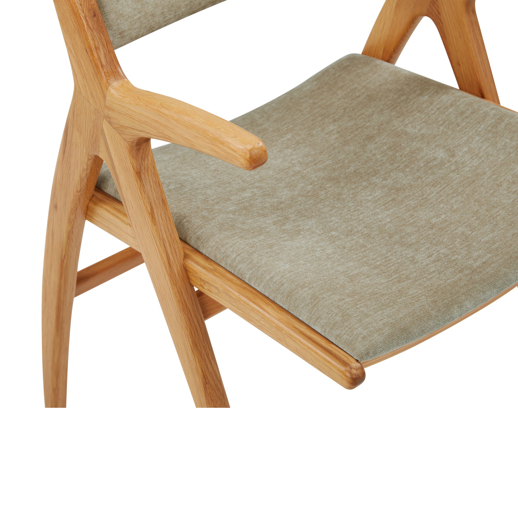 Silla de Comedor X-Ray con Brazos, con Estructura de Roble y Tela Moss Latte - image 7