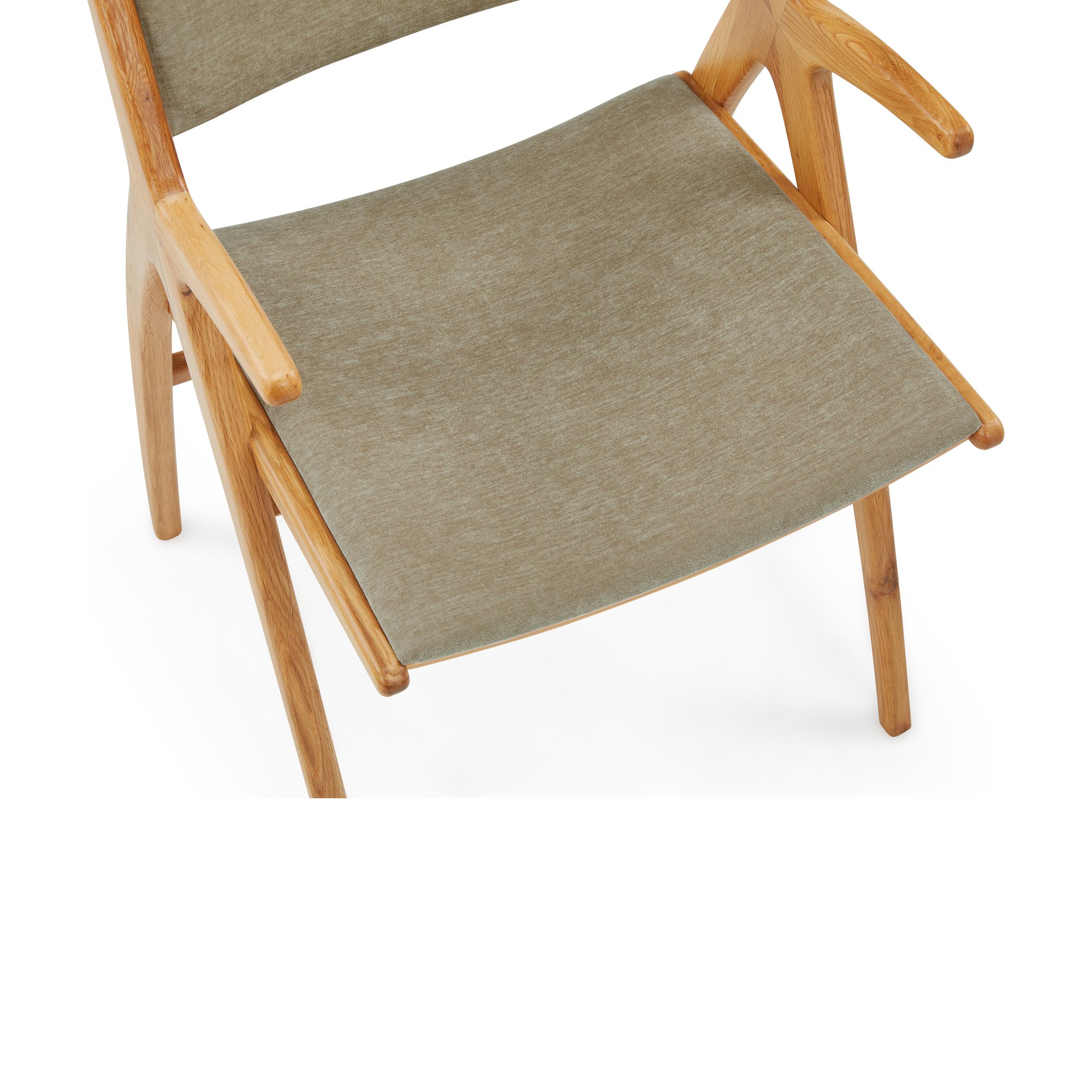 Silla de Comedor X-Ray con Brazos, con Estructura de Roble y Tela Moss Latte - image 8