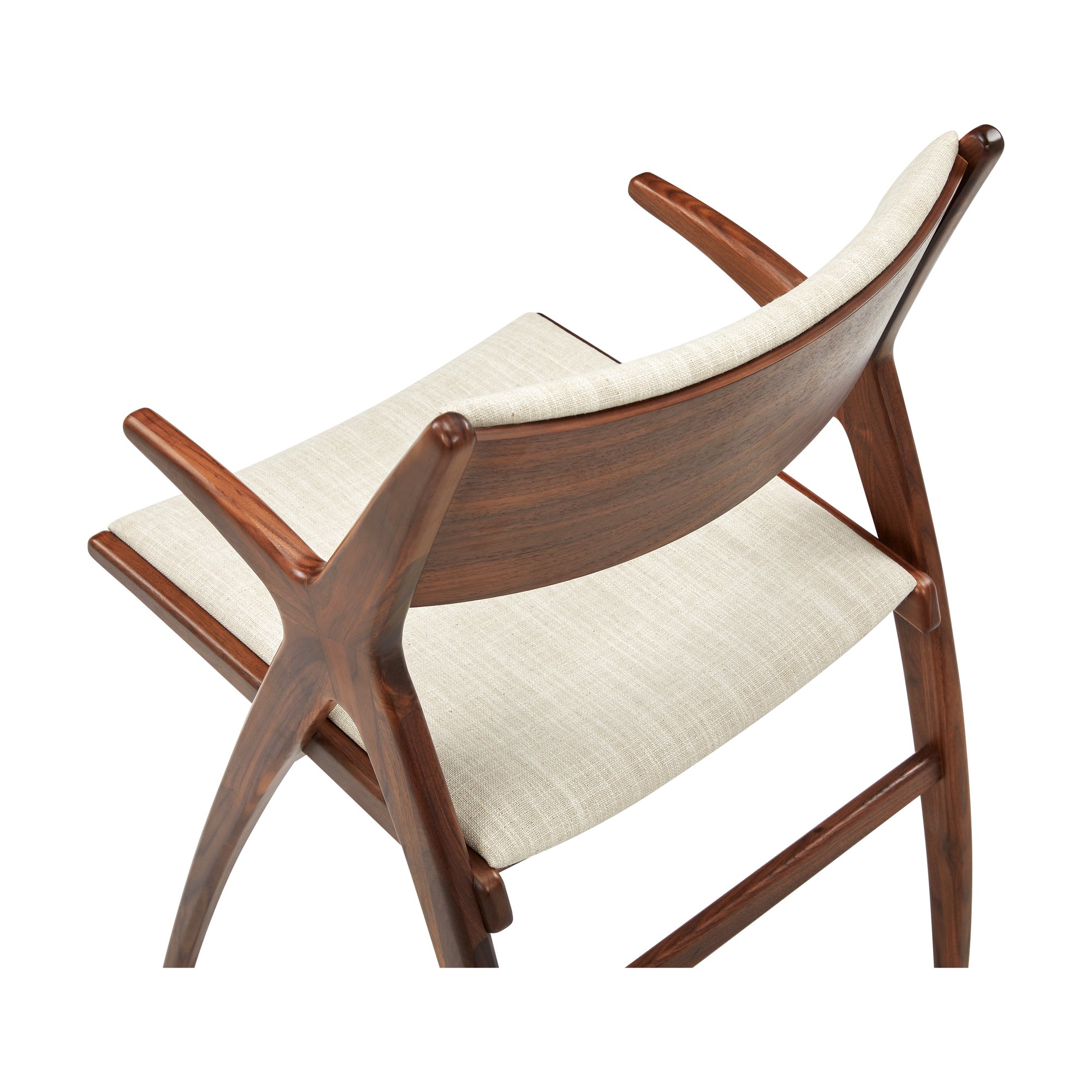Silla de Comedor X-Ray con Brazos, con Estructura de Nogal y Tela Austria Sand - image 11