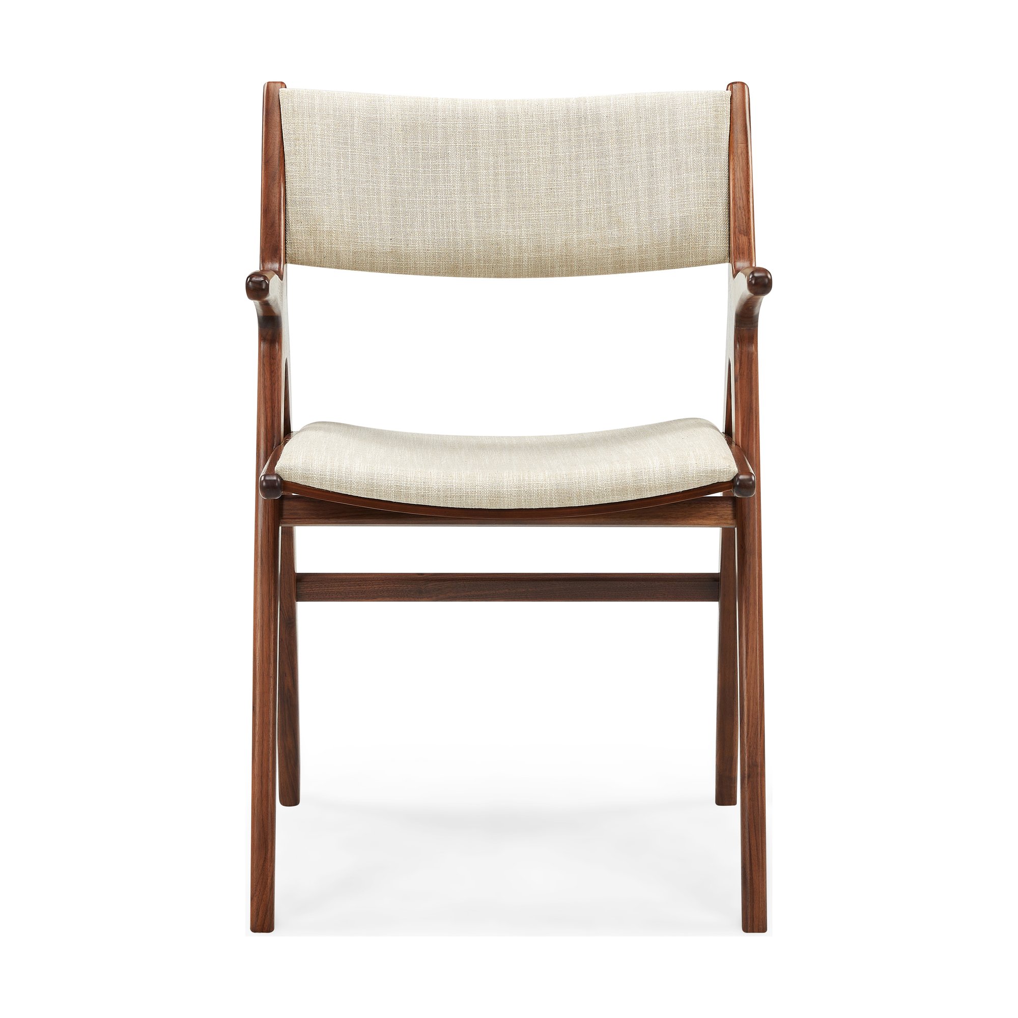 Silla de Comedor X-Ray con Brazos, con Estructura de Nogal y Tela Austria Sand - image 2