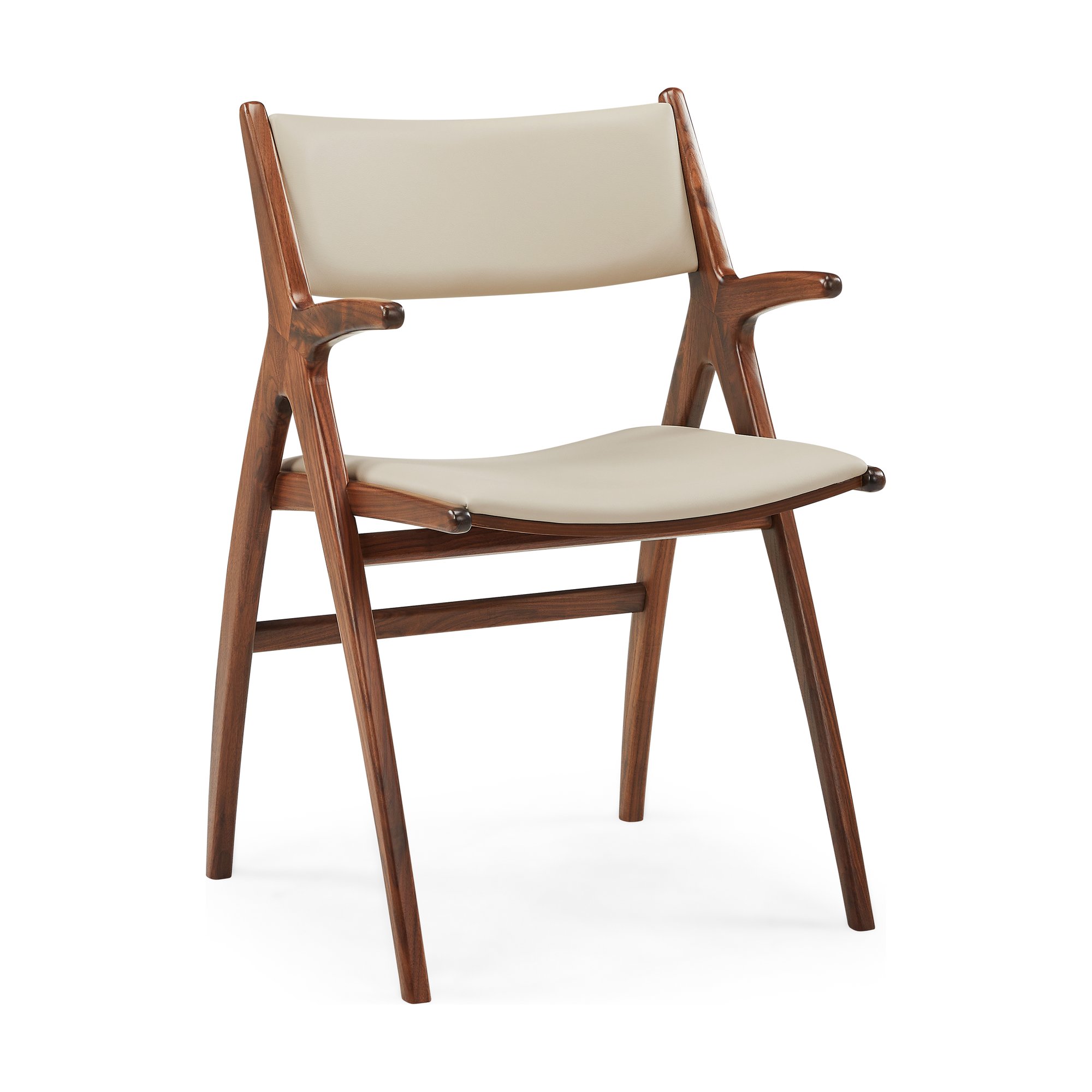 X-Ray Arm Chair with Walnut Frame and Almond Leather - image 1
