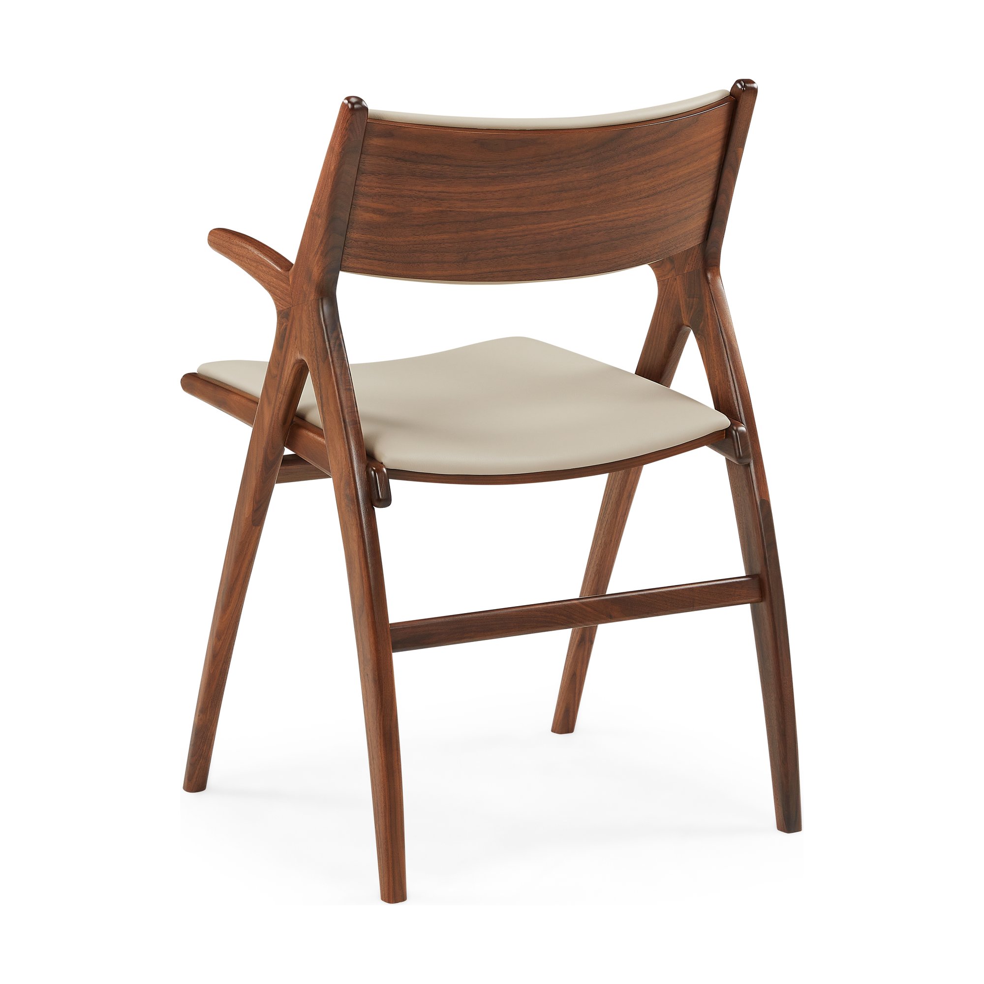 X-Ray Arm Chair with Walnut Frame and Almond Leather - image 10