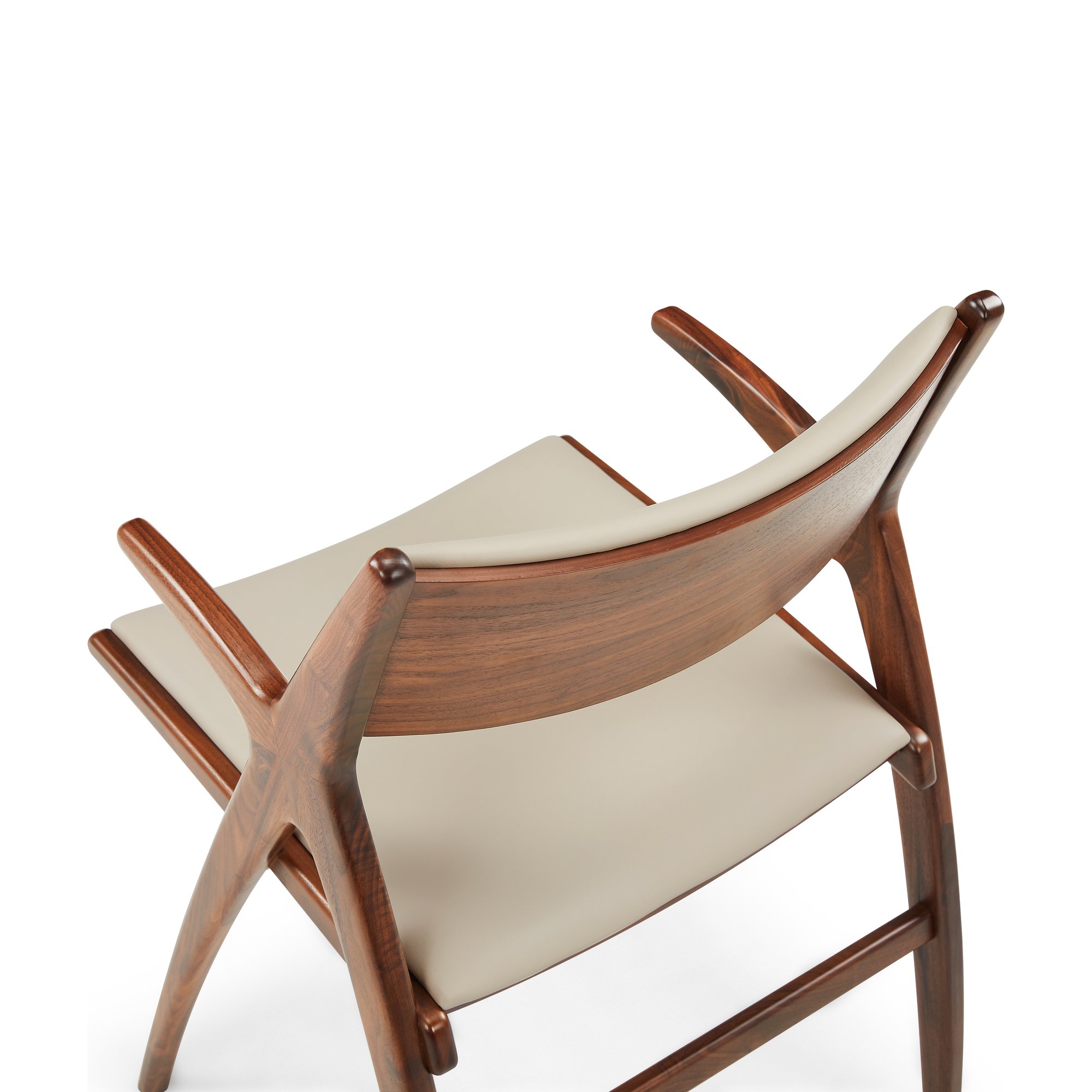 X-Ray Arm Chair with Walnut Frame and Almond Leather - image 12