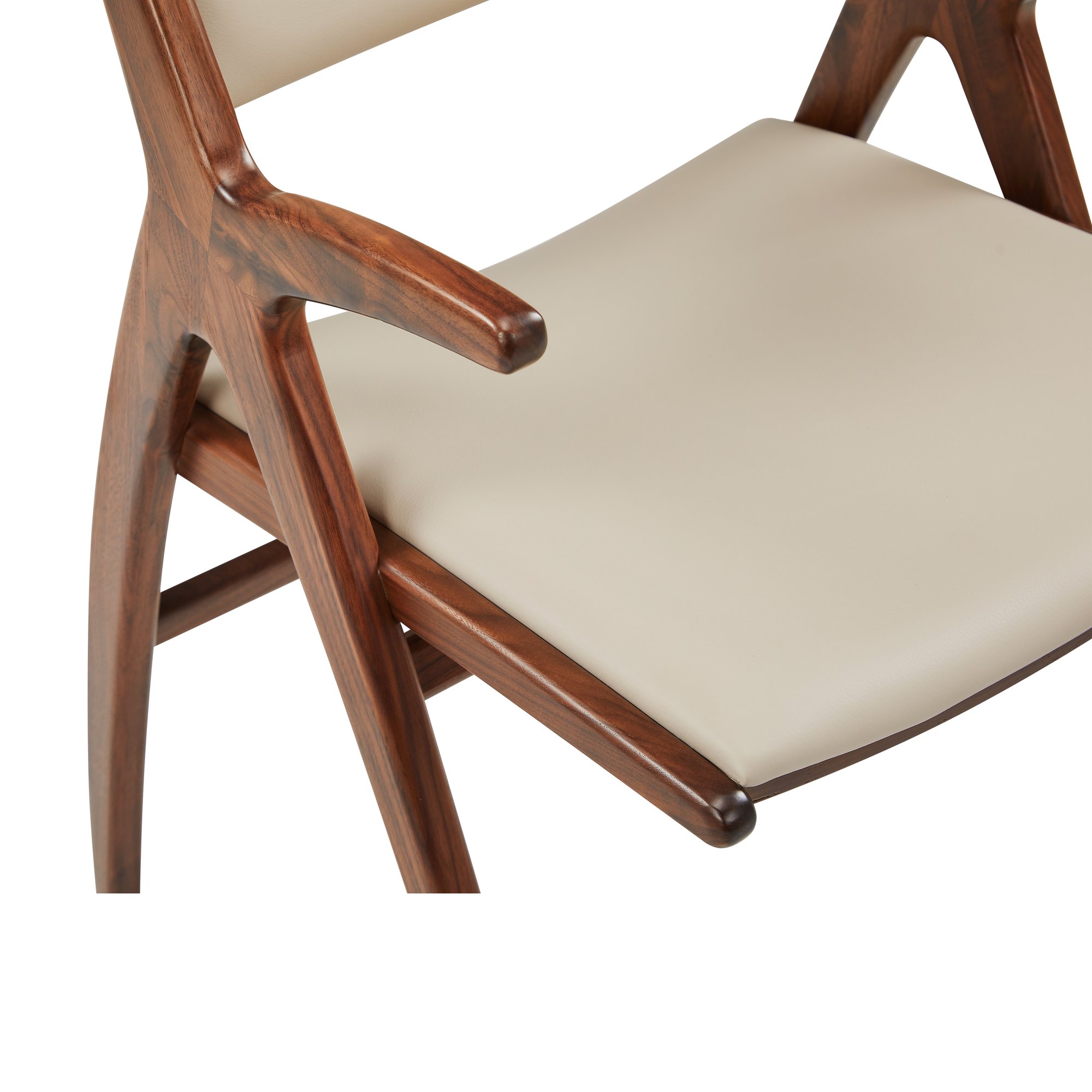 X-Ray Arm Chair with Walnut Frame and Almond Leather - image 6