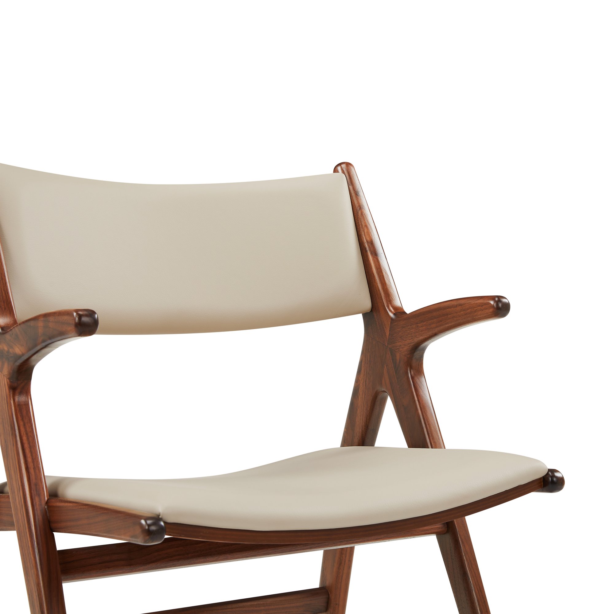 X-Ray Arm Chair with Walnut Frame and Almond Leather - image 7