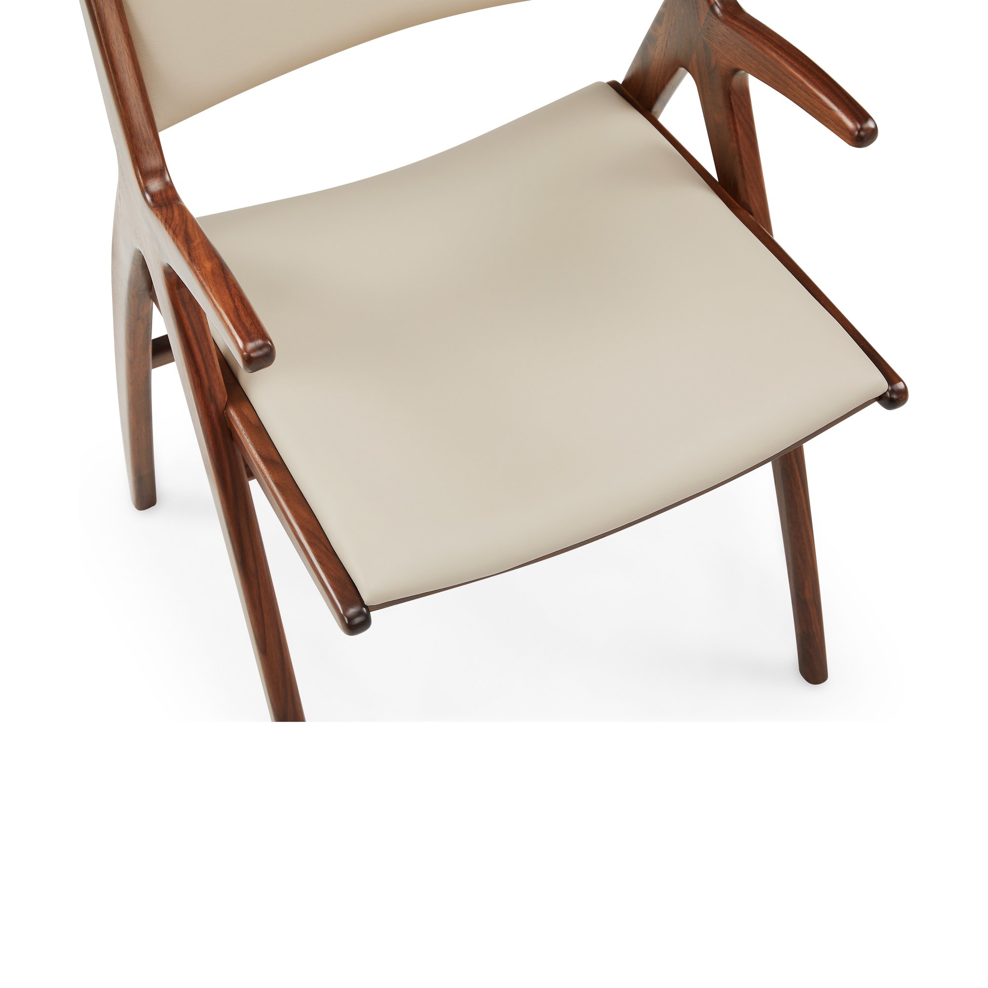 X-Ray Arm Chair with Walnut Frame and Almond Leather - image 8