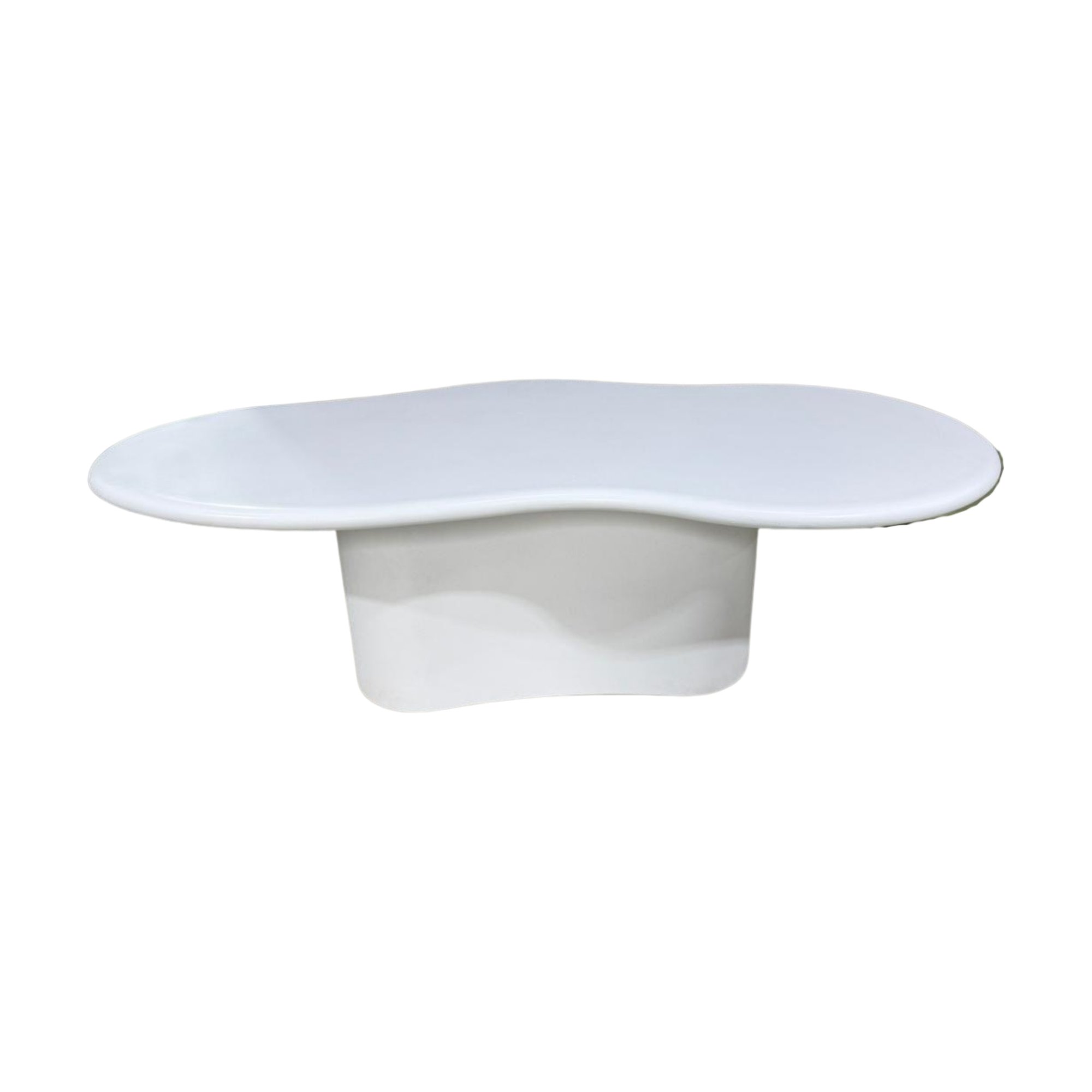 Mesa de Comedor Amoeba en Fibrocemento Blanco con Acabado Rugoso, 230cm de diámetro - image 1