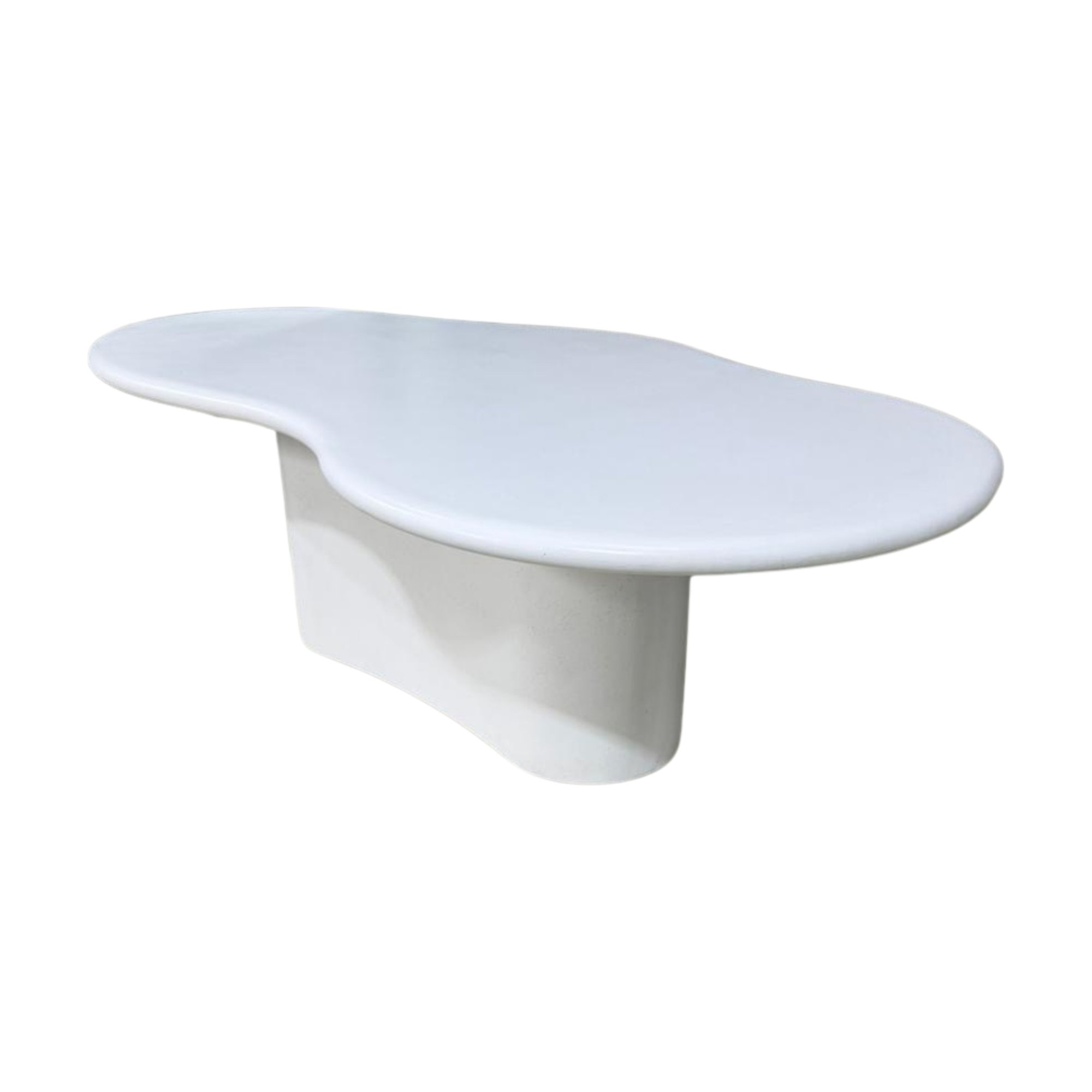 Mesa de Comedor Amoeba en Fibrocemento Blanco con Acabado Rugoso, 230cm de diámetro - image 2
