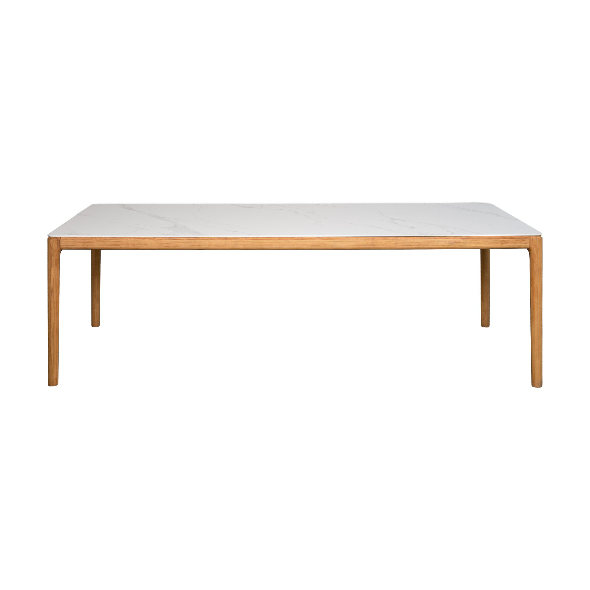 Mesa de Comedor Turin con Estructura de Teca y Cubierta de Cerámica Blanca, 240cm - image 2