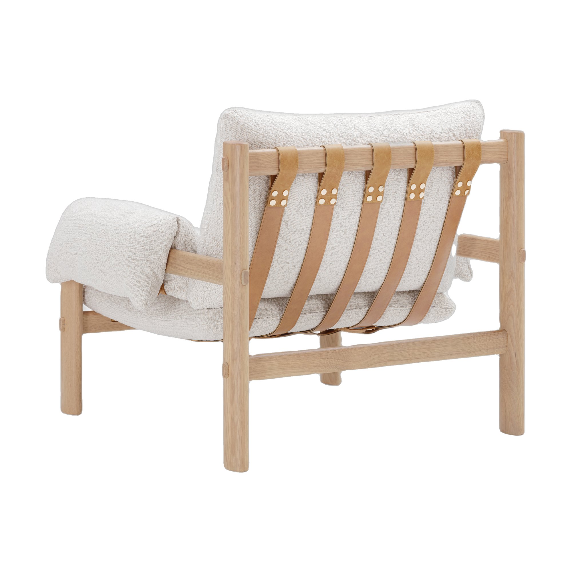 Sillón Abbe con Estructura de Roble Natural y Tela Olana Off White - image 2