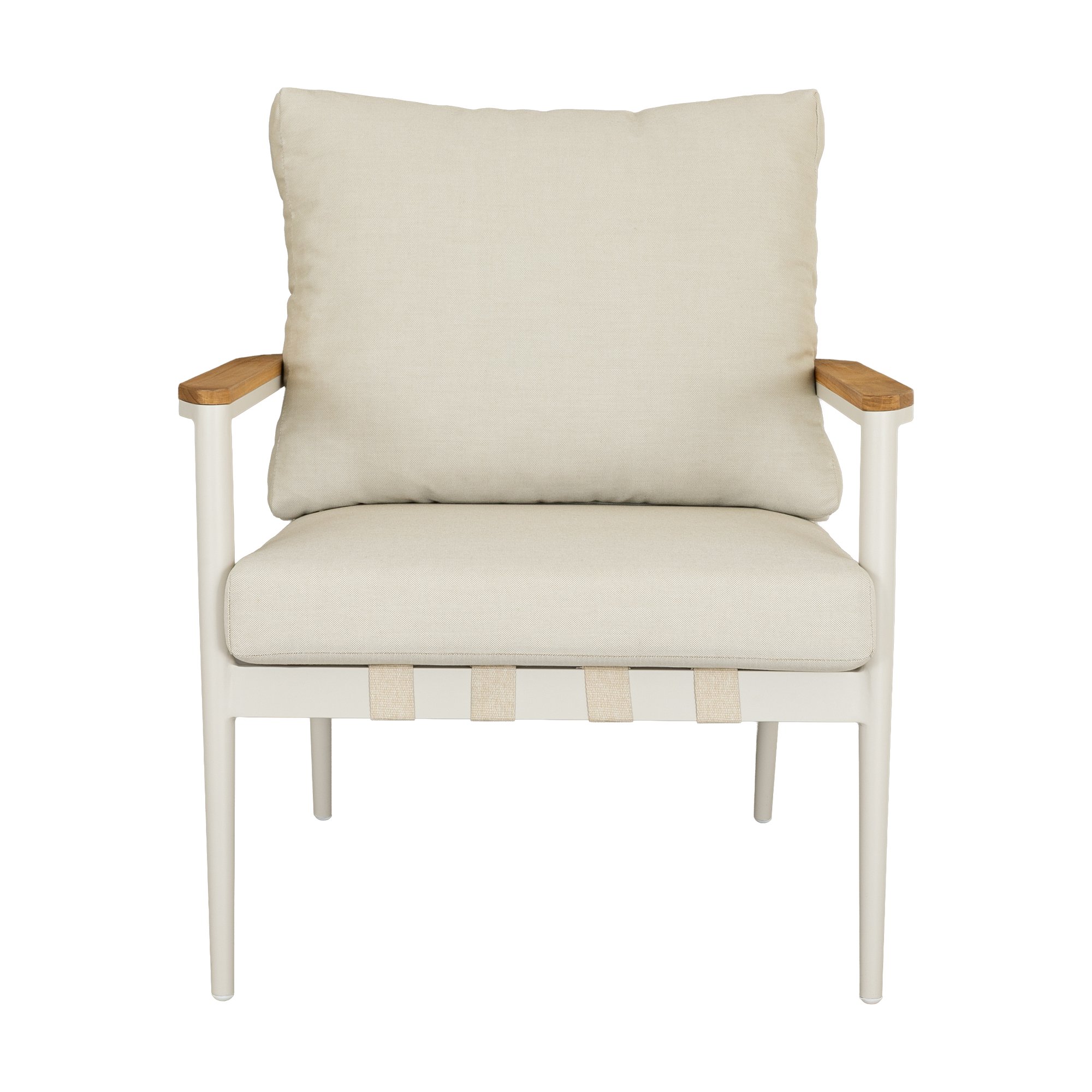 Sillón Acropolis con Estructura de Aluminio Crema, Tela AE2 Beige y Tejido Beige - image 2
