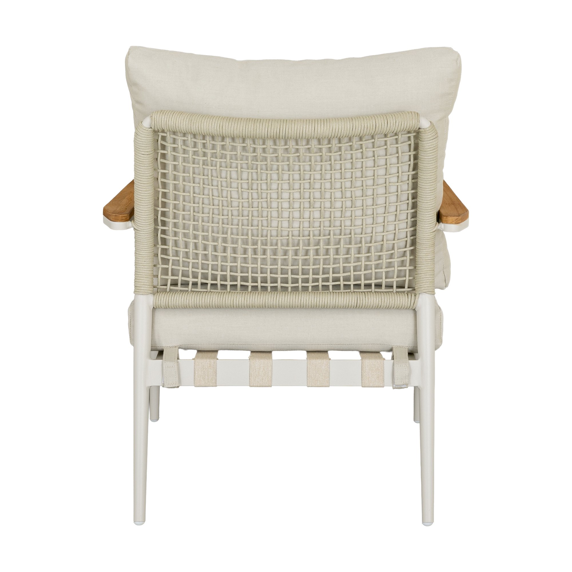 Sillón Acropolis con Estructura de Aluminio Crema, Tela AE2 Beige y Tejido Beige - image 3