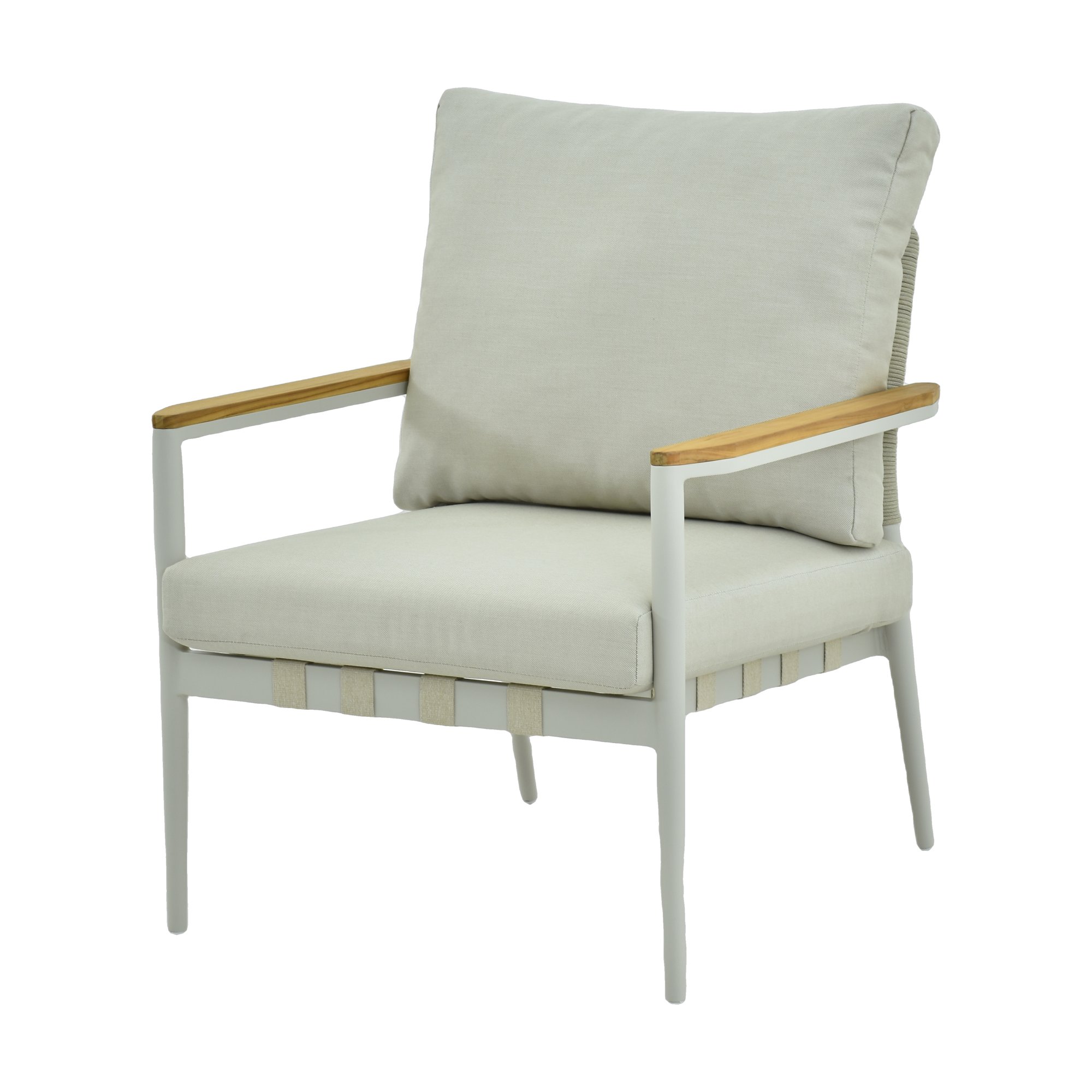 Sillón Acropolis con Estructura de Aluminio Crema, Tela AE2 Beige y Tejido Beige - image 4