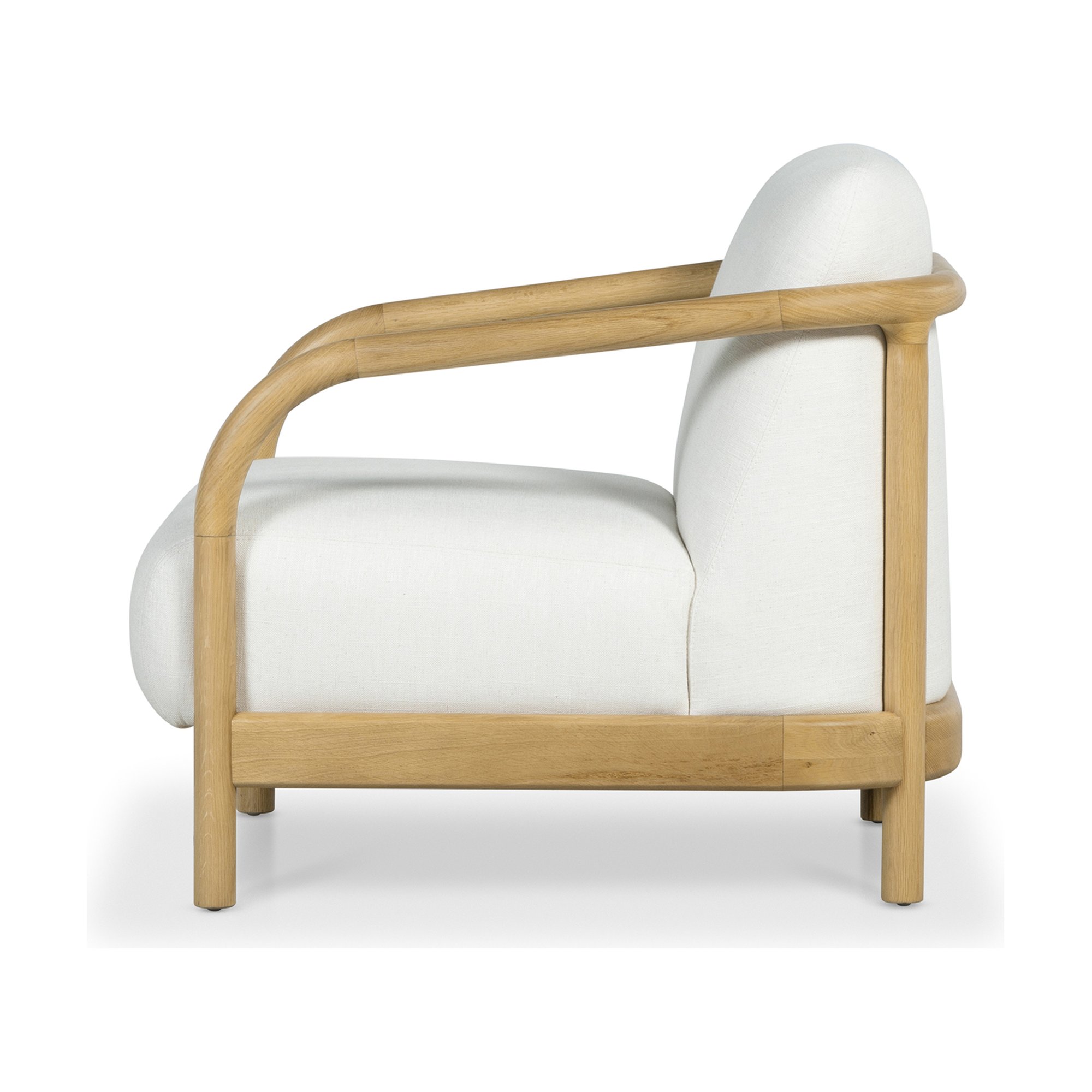 Sillón Alma con Estructura de Rubberwood Natural y Tela Diego Cream - image 2