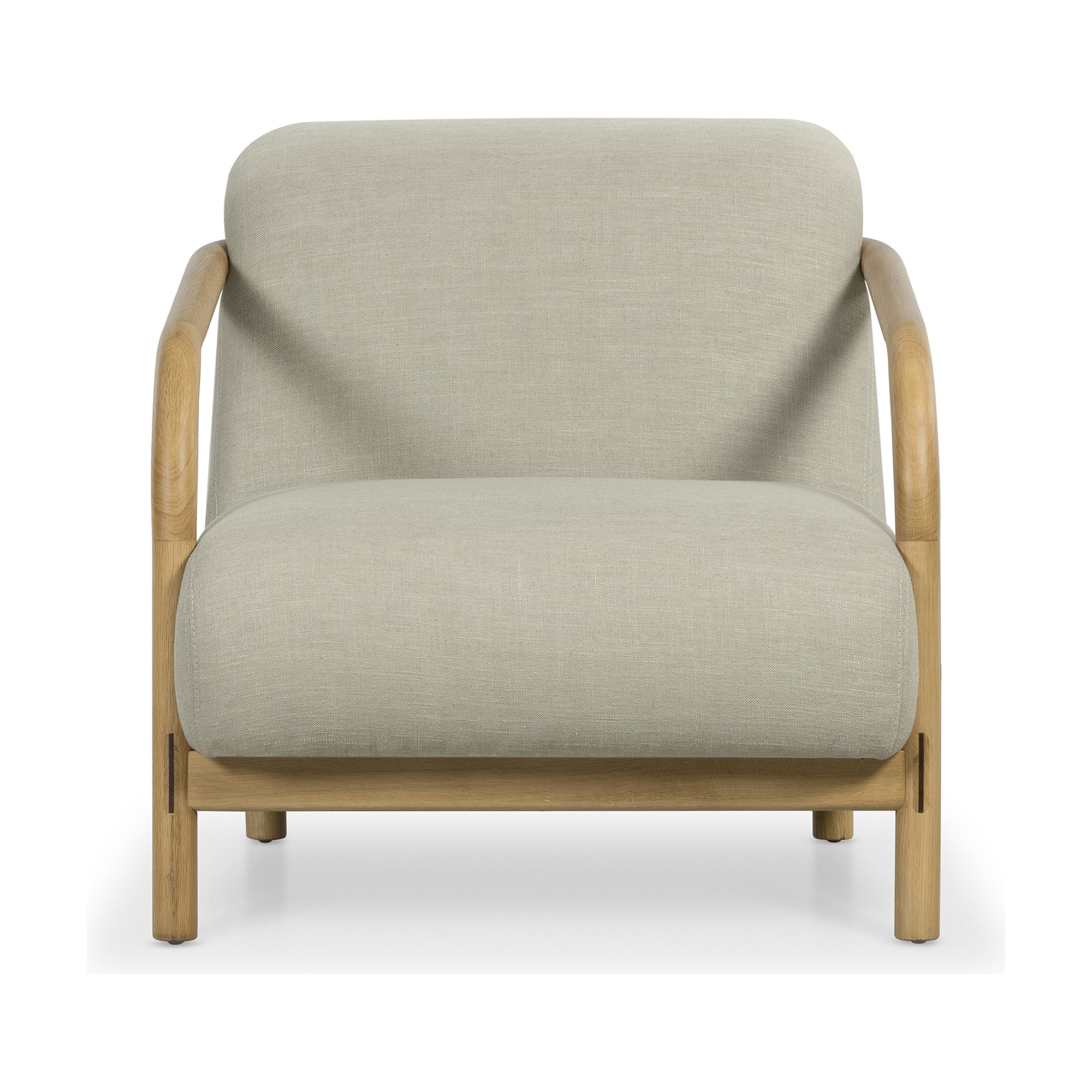 Alma Lounge Chair with Natural Rubberwood Frame and Diego Mineral Fabric - image 2