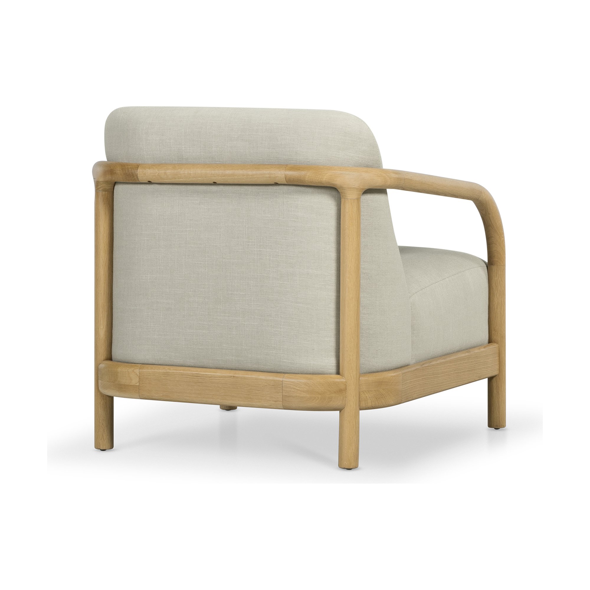 Alma Lounge Chair with Natural Rubberwood Frame and Diego Mineral Fabric - image 3