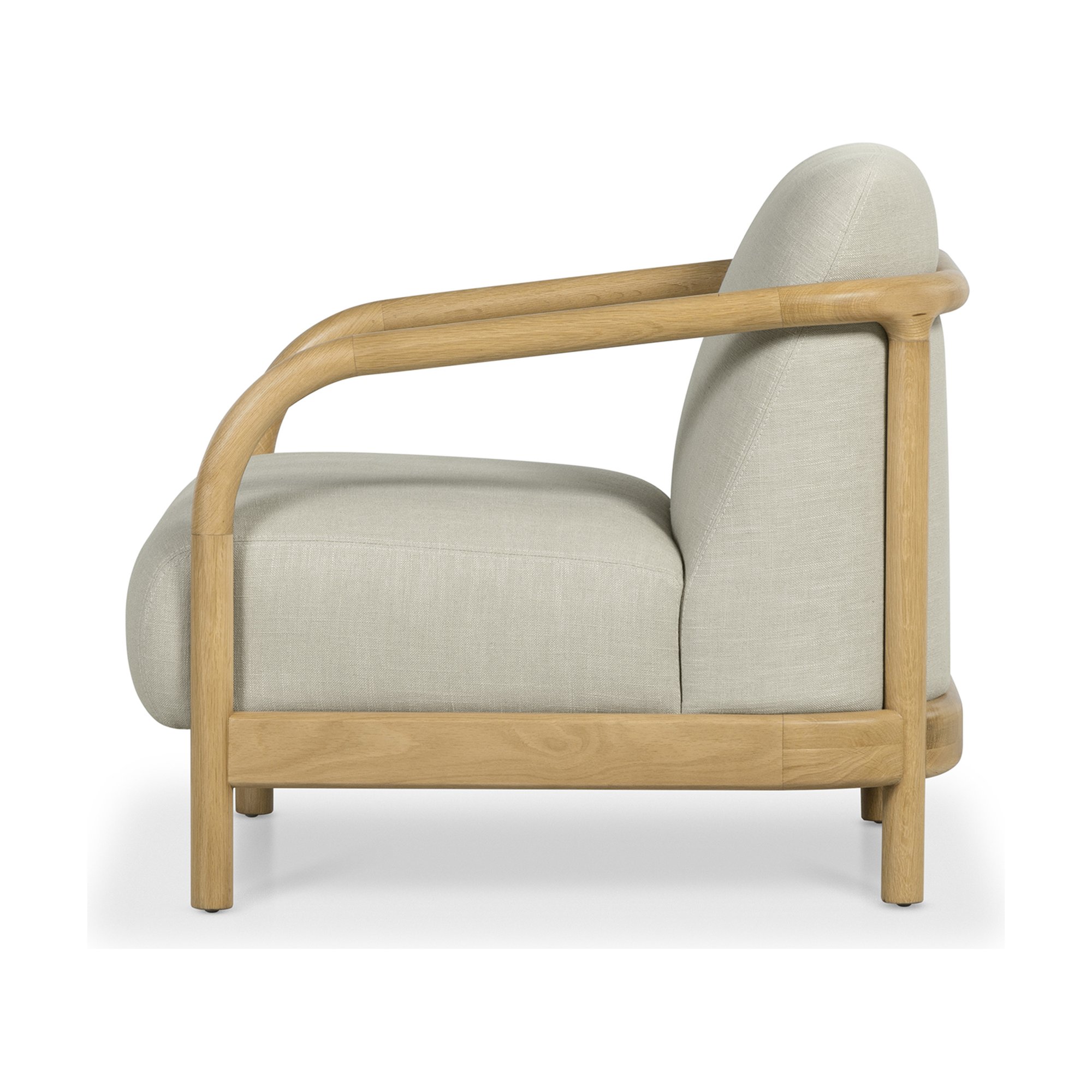 Alma Lounge Chair with Natural Rubberwood Frame and Diego Mineral Fabric - image 5