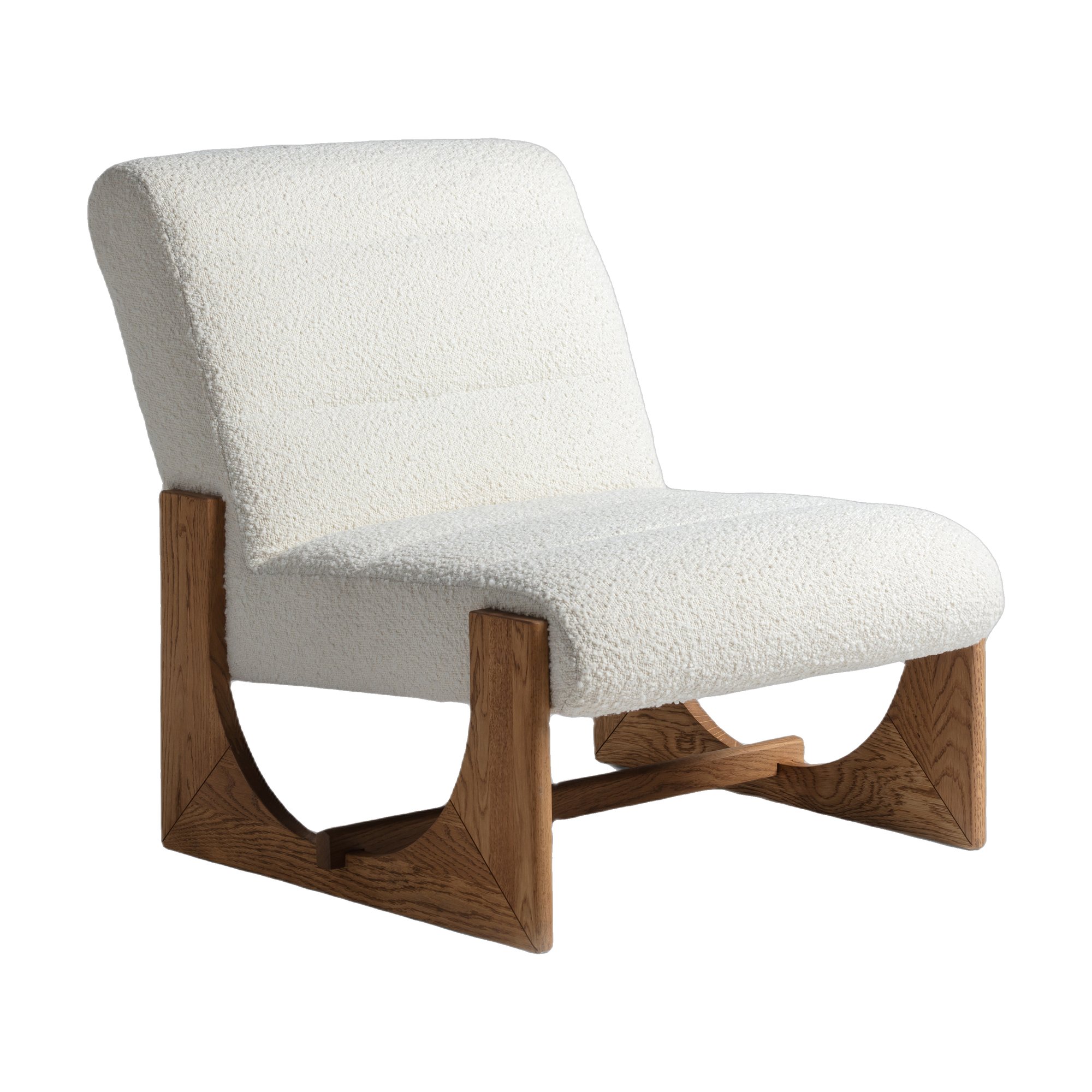 Arch Lounge Chair with Natural Oak Frame and Olana Off White Fabric - image 1