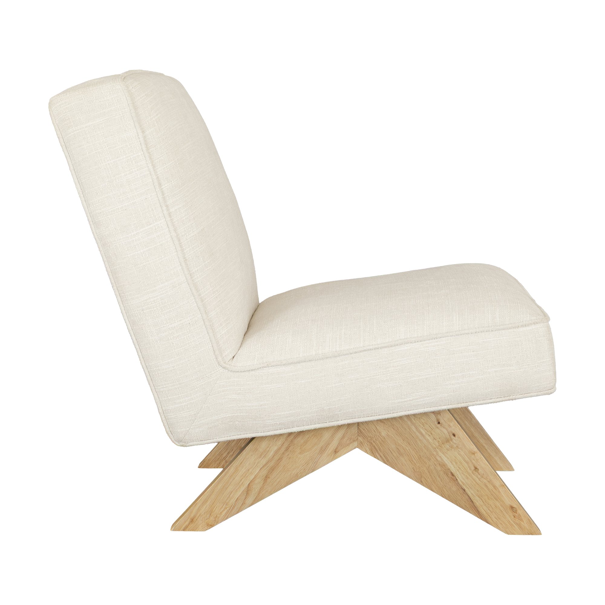 Sillón Bentley con Estructura de Roble Natural y Tela Crosshatch Cream - image 4