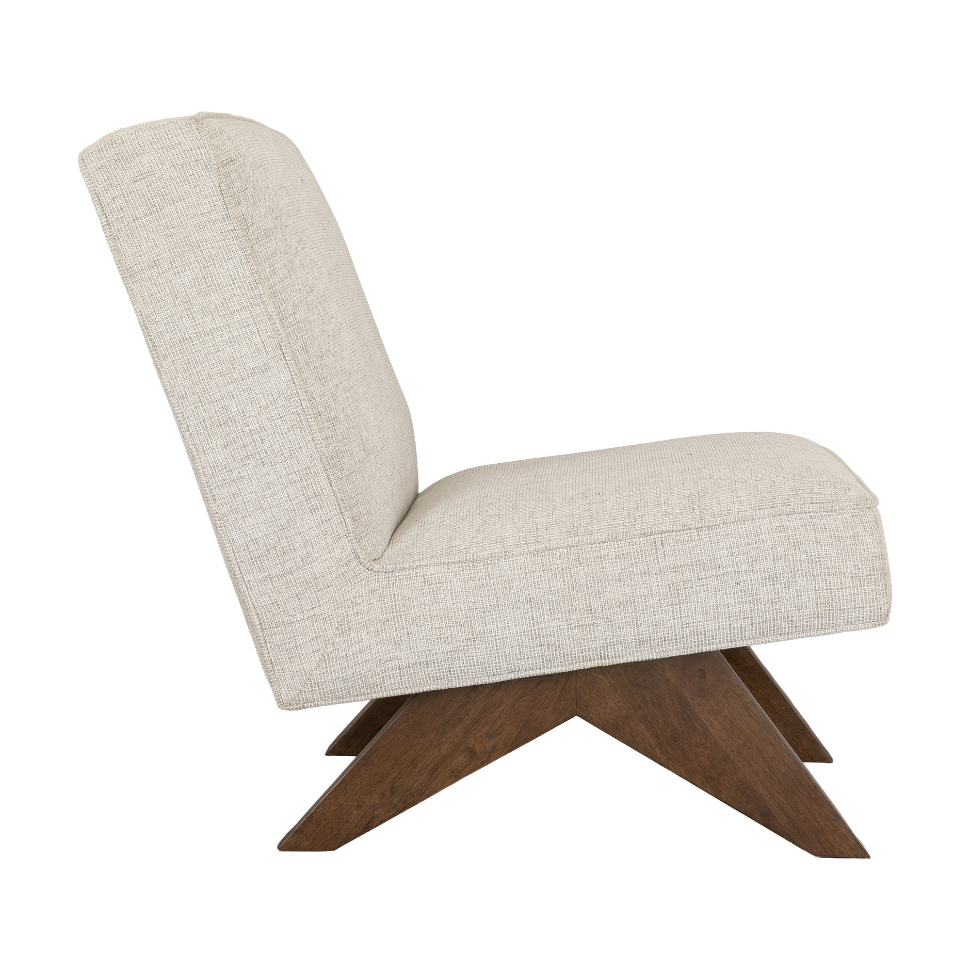 Sillón Bentley con Estructura de Roble Teñido de Nogal y Tela Cuba Bone - image 2