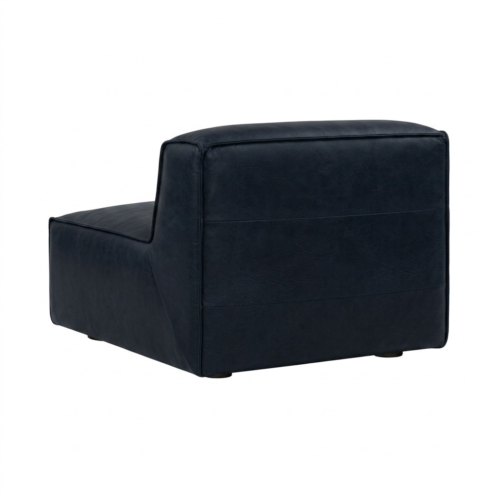 Crest Lounge Chair with Oxford Blue Leather - image 3