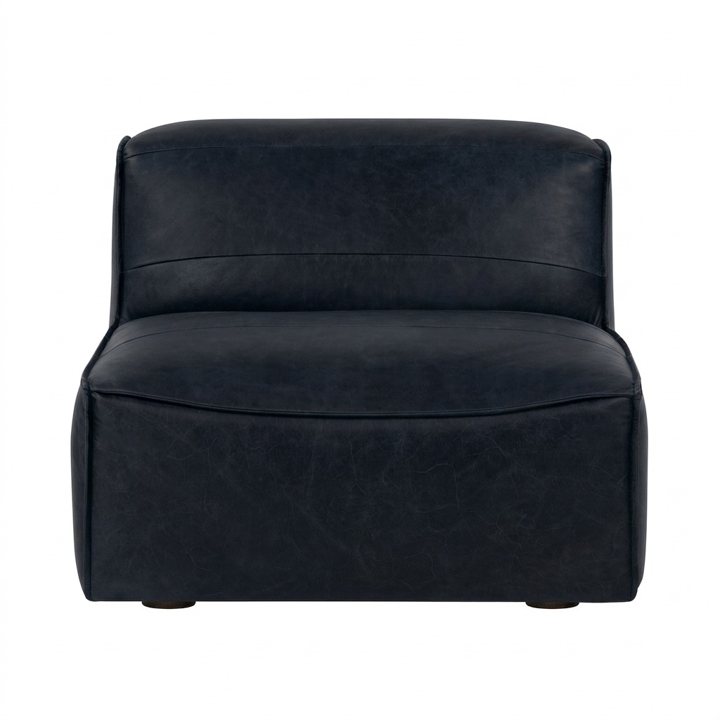 Crest Lounge Chair with Oxford Blue Leather - image 7
