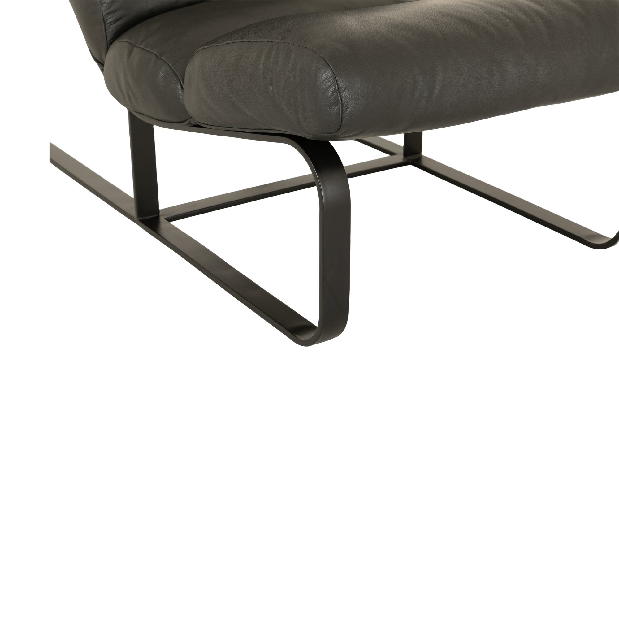 Sillón Fergus con Estructura de Acero Negro y Cuero Courier Black - image 2