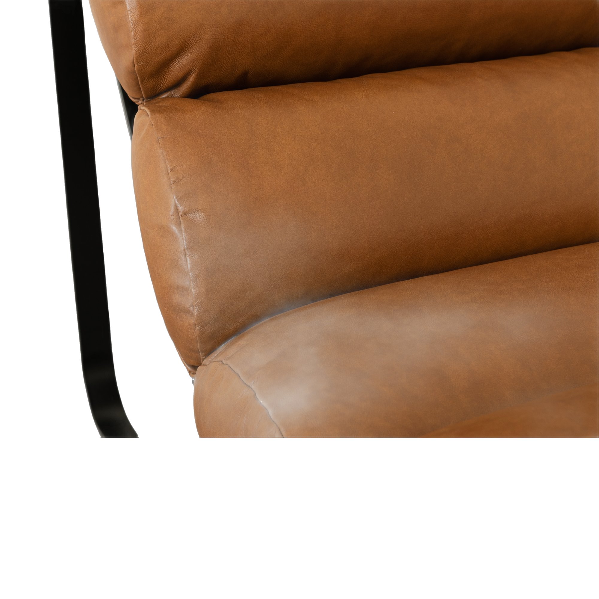 Fergus Lounge Chair with Black Steel Frame and Oxford Spice Leather - image 3