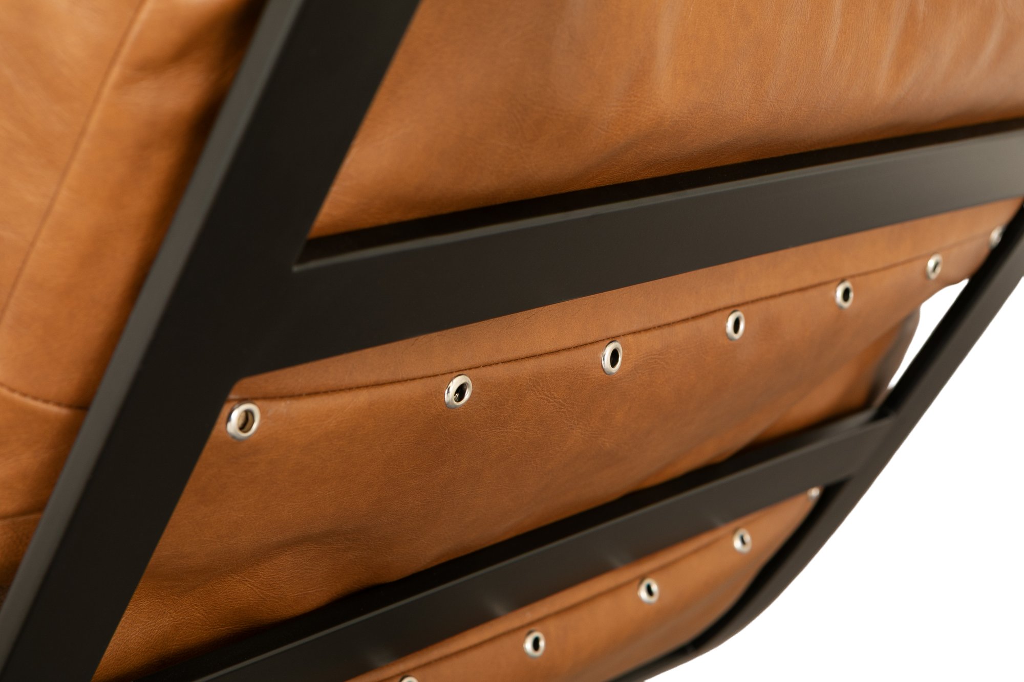 Fergus Lounge Chair with Black Steel Frame and Oxford Spice Leather - image 4