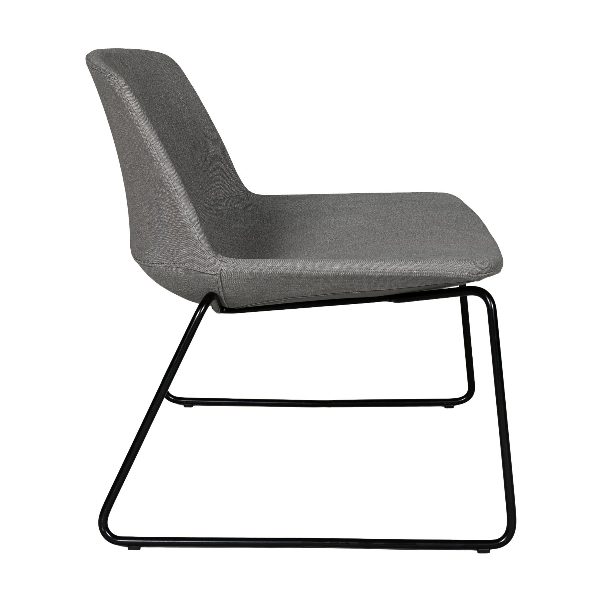 Lip Lounge Chair with Black Steel Frame and Diego Steel Fabric - image 3