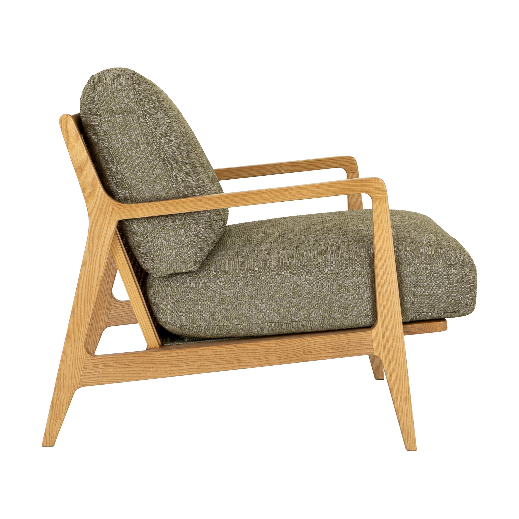 Lucas Lounge Chair with Natural Ash Frame and Forza Sage Fabric - image 3