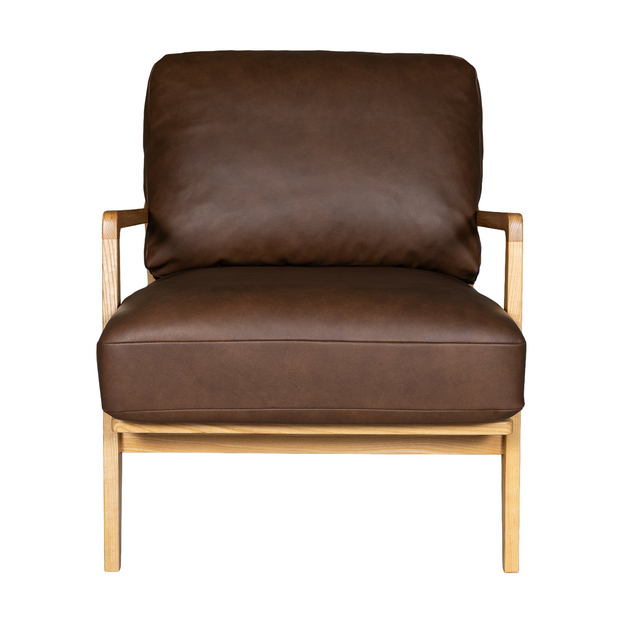 Lucas Lounge Chair with Natural Ash Frame and Courier Brown Leather - image 2