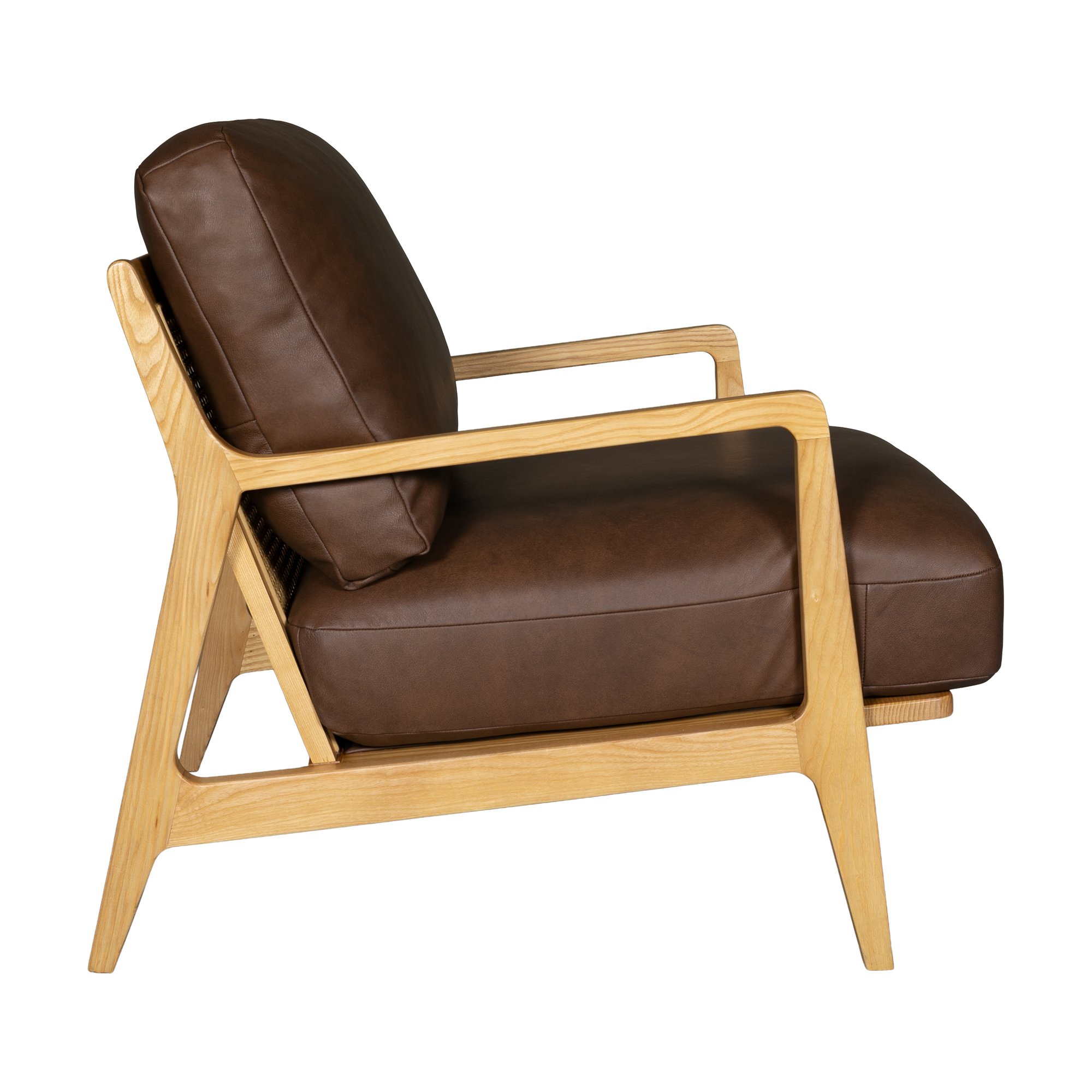 Lucas Lounge Chair with Natural Ash Frame and Courier Brown Leather - image 5