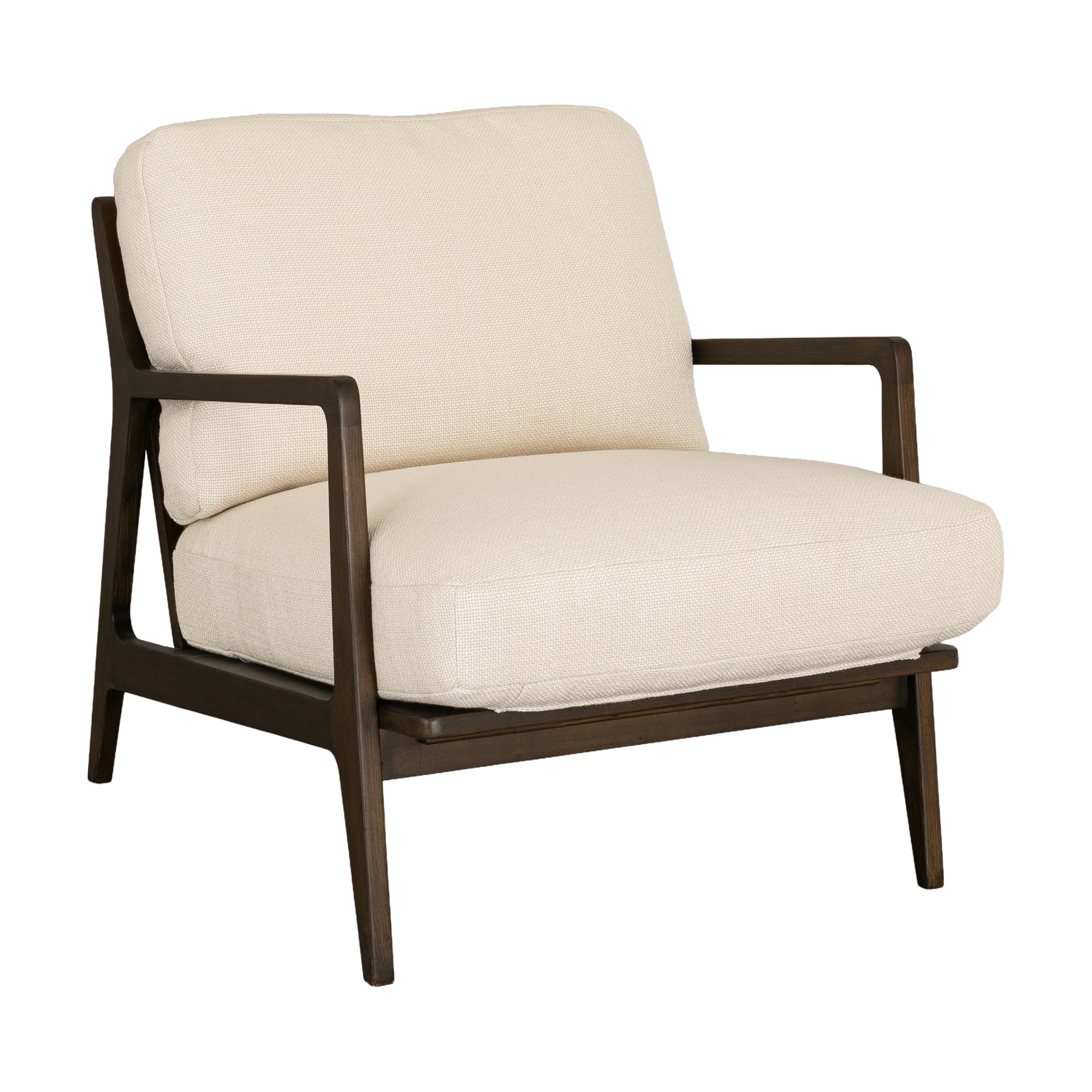 Lucas Lounge Chair with Walnut-Stained Ash Frame and Bermuda Ivory Fabric - image 1