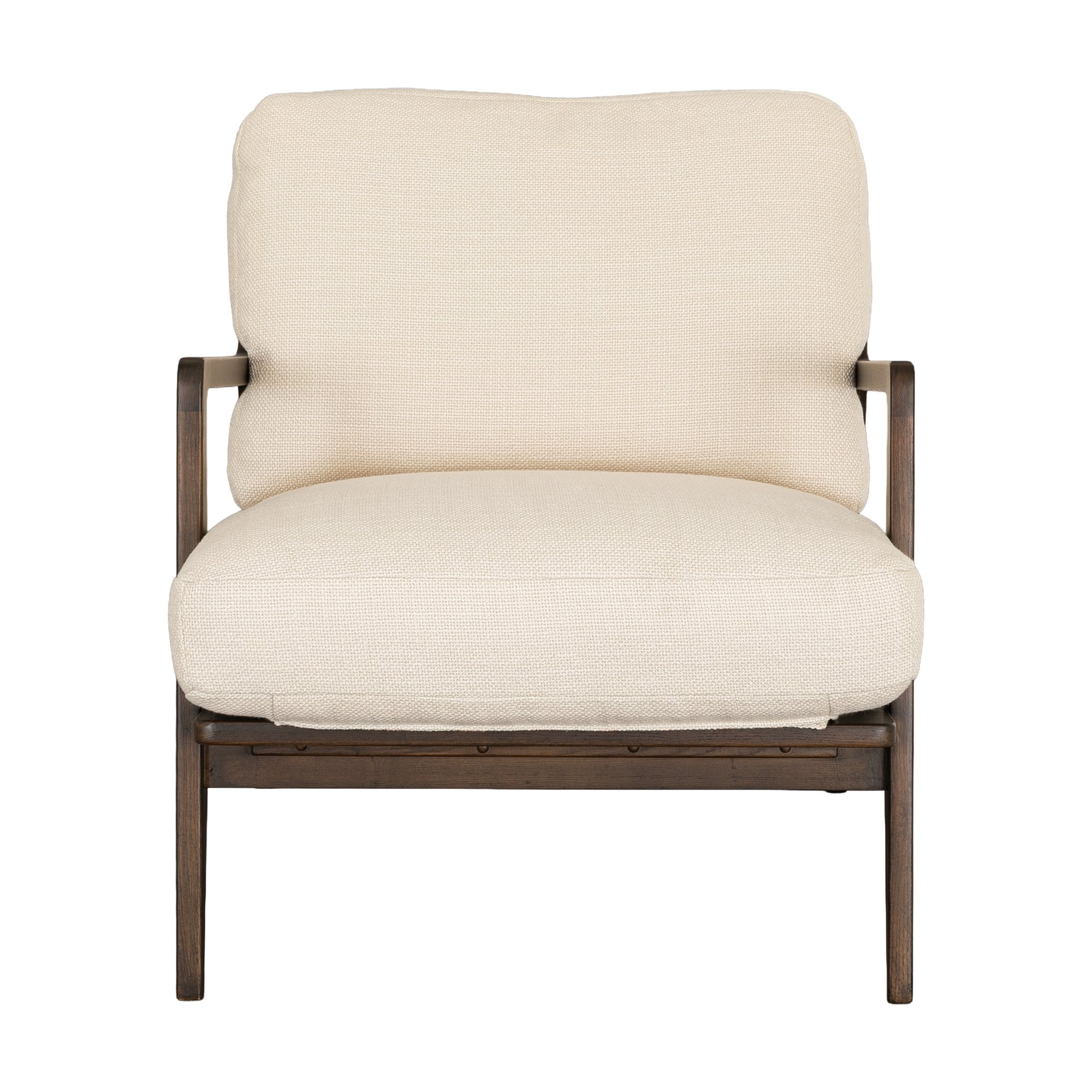 Lucas Lounge Chair with Walnut-Stained Ash Frame and Bermuda Ivory Fabric - image 2