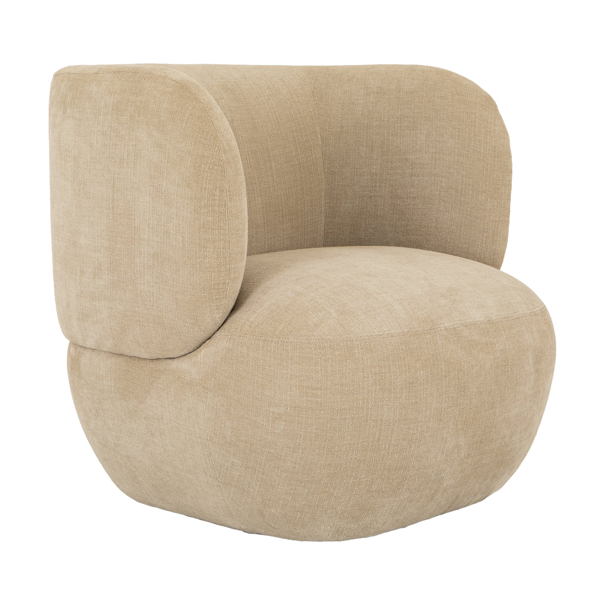 Patricia Lounge Chair with Chenille Oat Fabric - image 1