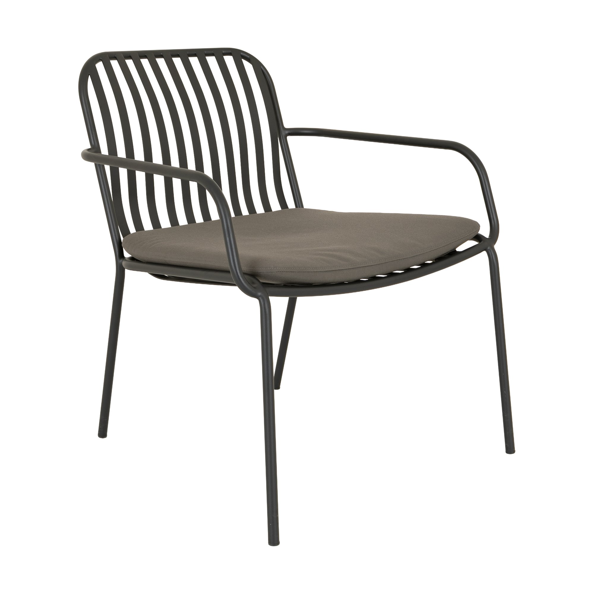 Sillón Petrol con Estructura de Acero Negro y Tela Solara Charcoal - image 1