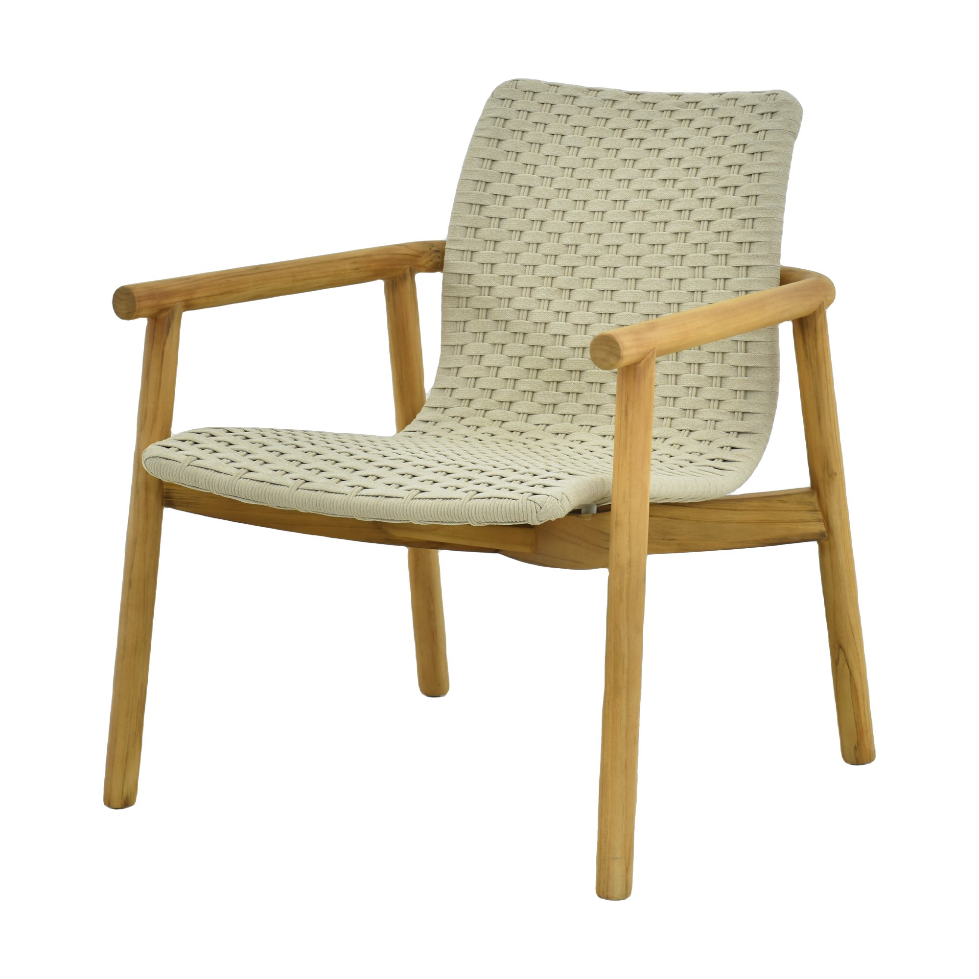 Picasso Lounge Chair with Teak Frame and Beige Flat Weaving - image 4