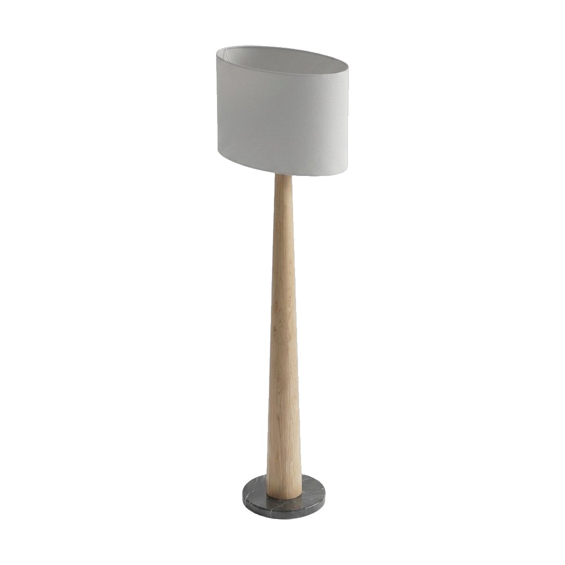 Stilus Floor Lamp with Ash Wood Base and Natural Linen Shade - image 2
