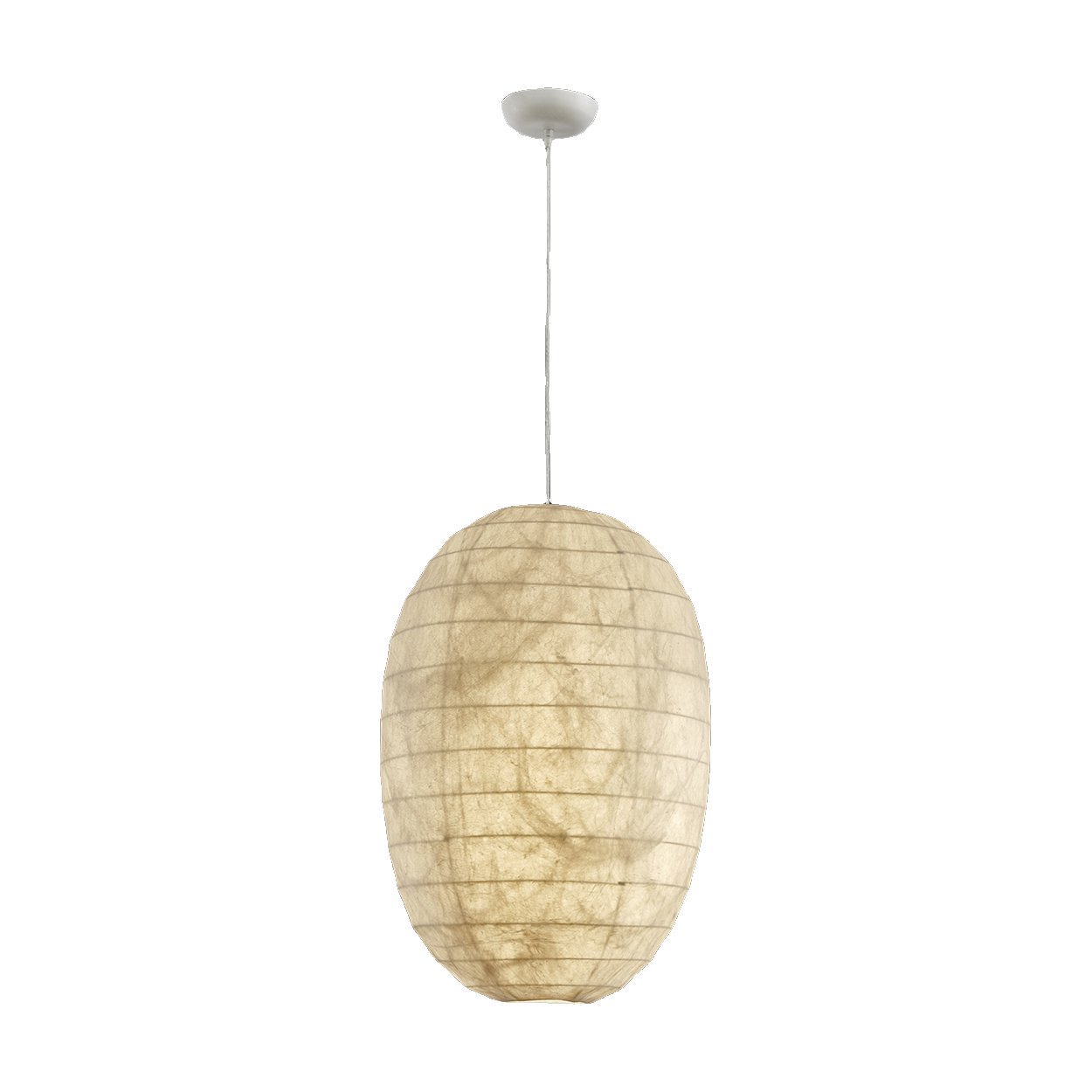 Lámpara Colgante Ovo en Seda de Morera Natural, 38cm de diámetro - image 1
