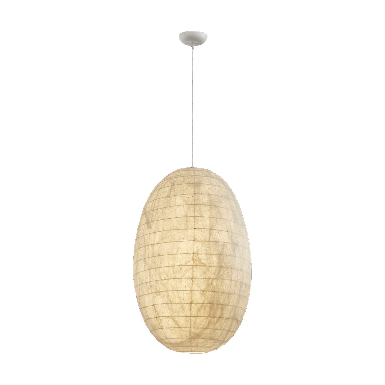Lámpara Colgante Ovo en Seda de Morera Natural, 50cm de diámetro - image 1