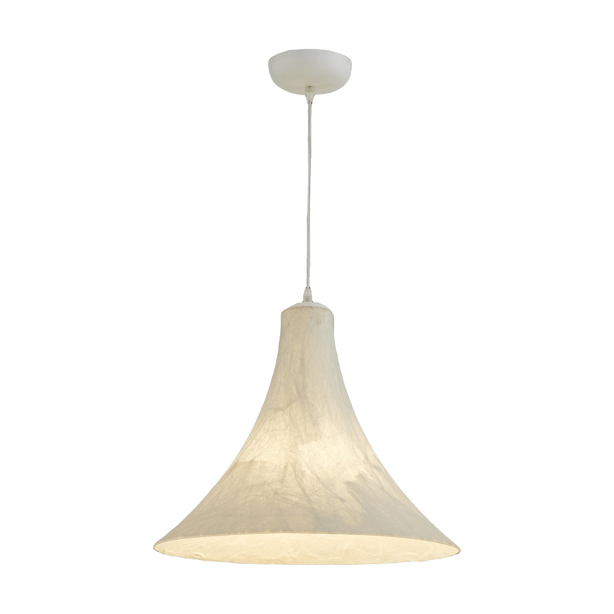 Lámpara Colgante Ovni en Seda de Morera Natural, 45cm de diámetro - image 1