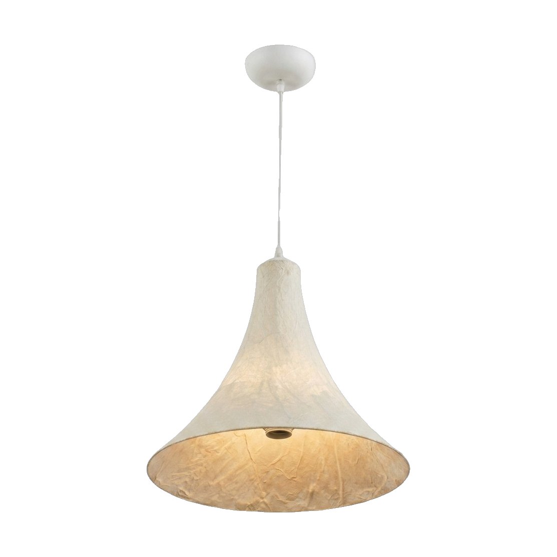 Lámpara Colgante Ovni en Seda de Morera Natural, 45cm de diámetro - image 2