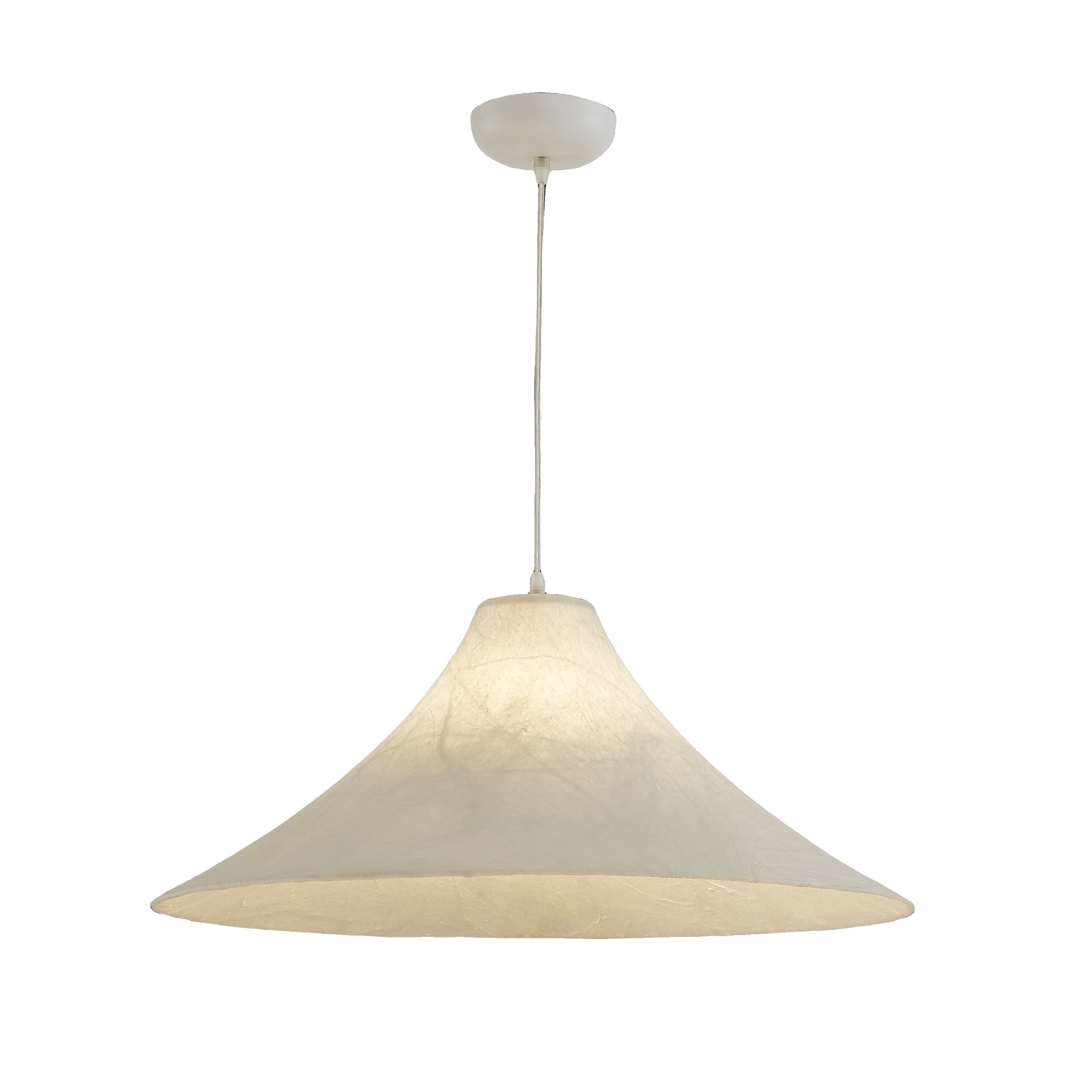 Lámpara Colgante Ovni en Seda de Morera Natural, 65cm de diámetro - image 1